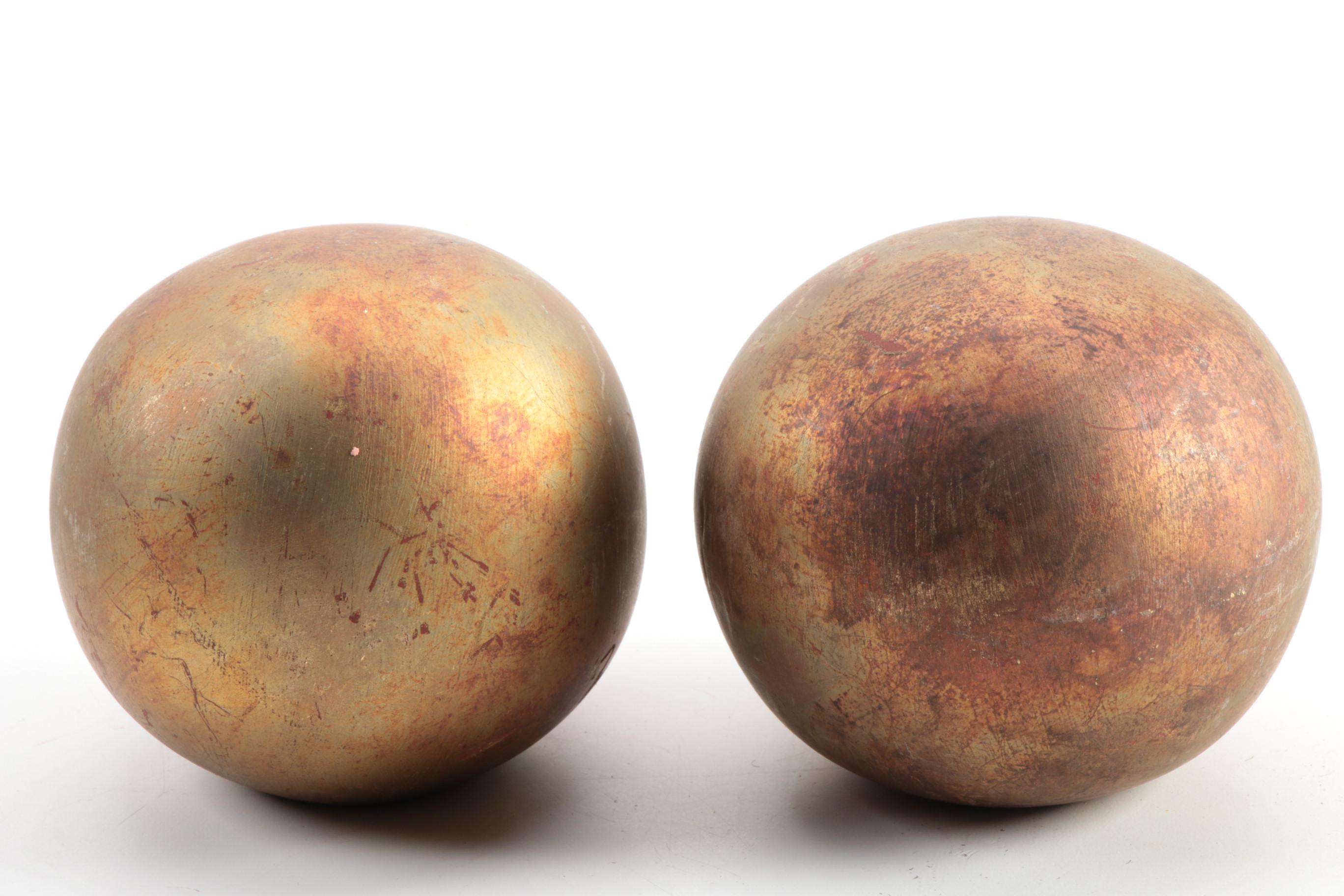 Mathias Goeritz Wood and Gold Leaf Sculpture Pair, Mid to Late 20th Century