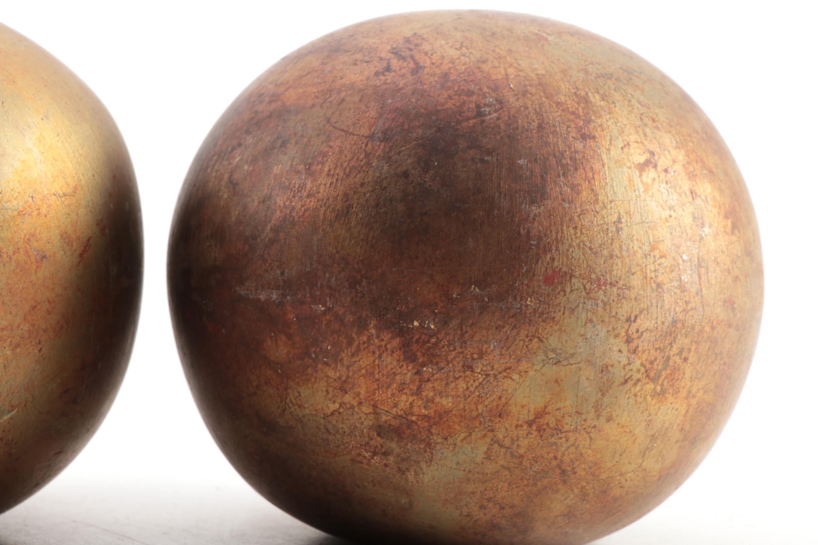 Mathias Goeritz Wood and Gold Leaf Sculpture Pair, Mid to Late 20th Century