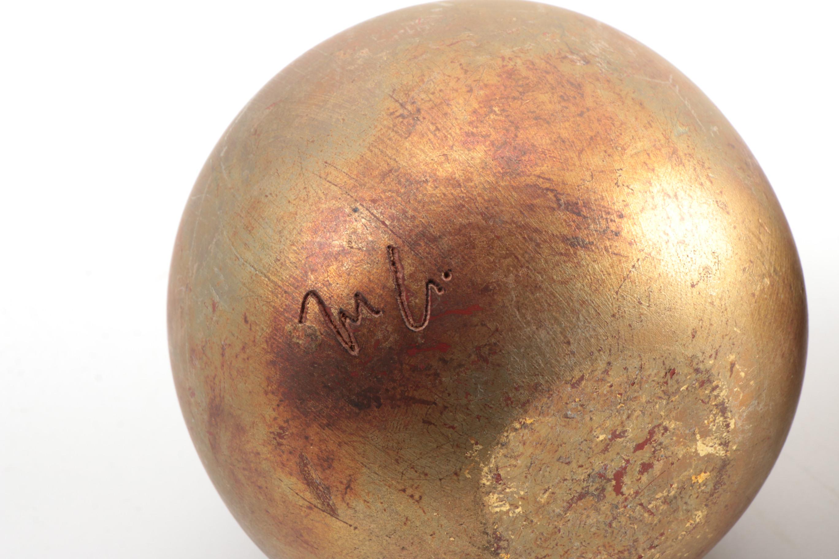 Mathias Goeritz Wood and Gold Leaf Sculpture Pair, Mid to Late 20th Century