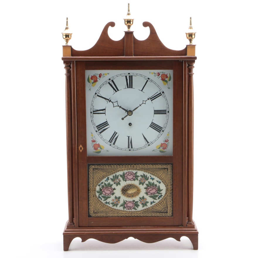 Federal Style Walnut Shelf Clock, Mid to Late 20th Century