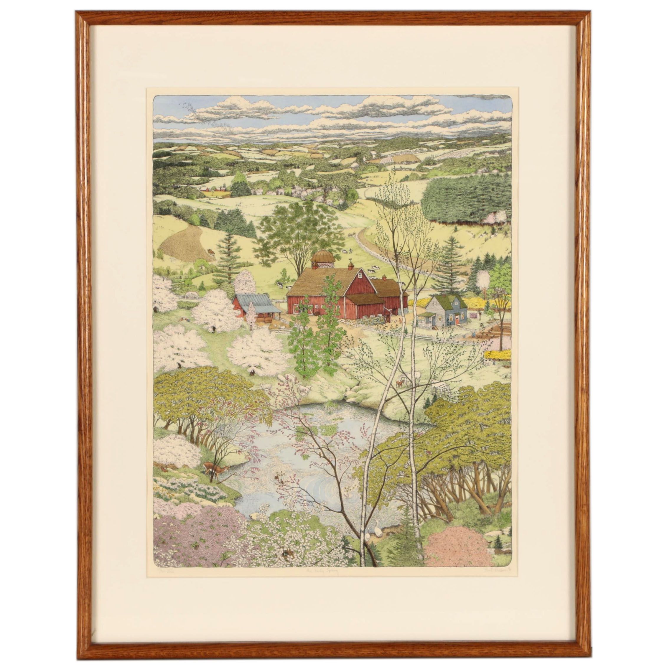 Susan Hunt-Wulkowicz Hand-Colored Lithograph "An Early Spring"