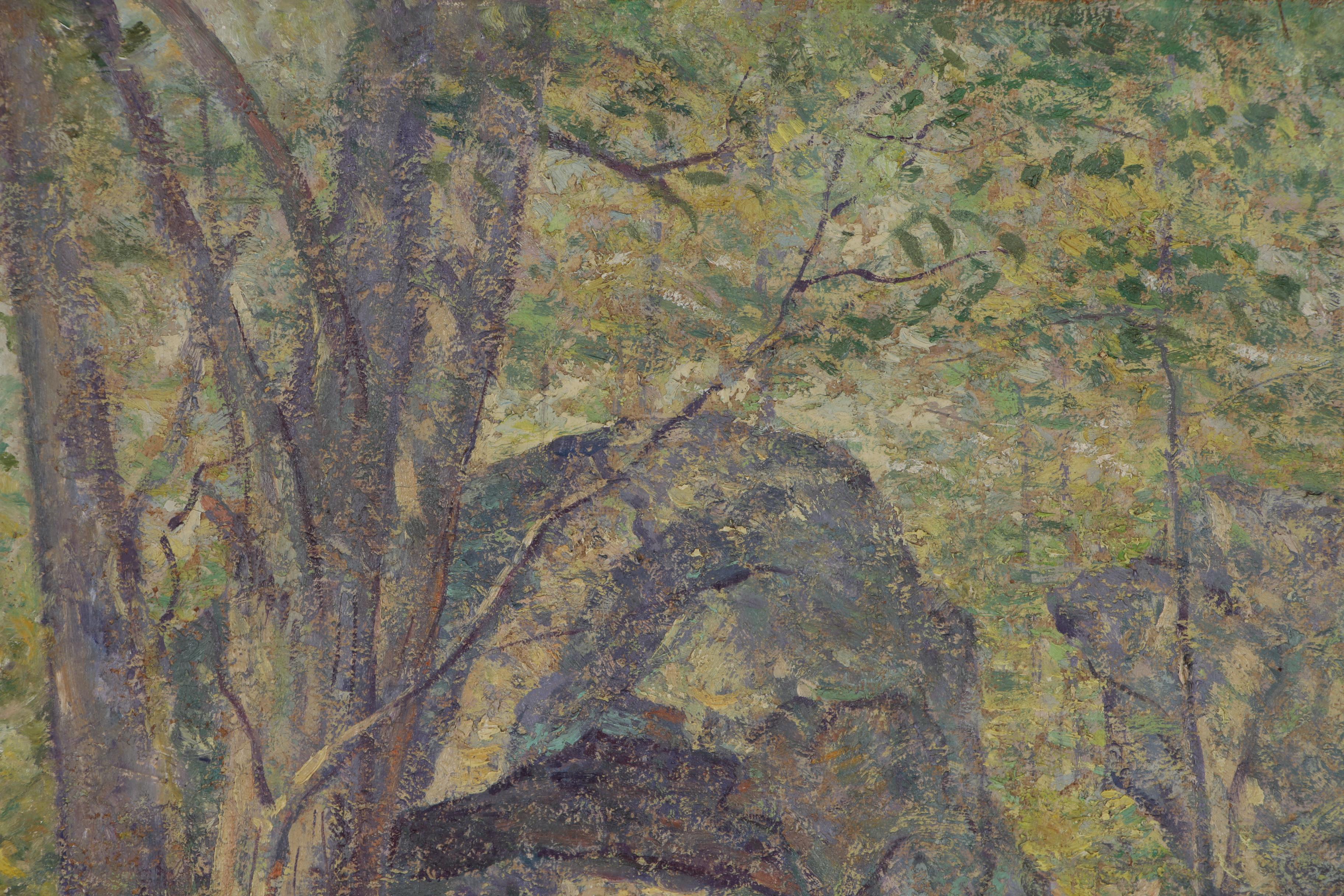 Addison Thomas Millar Oil Painting of Woodland, Late 19th Century