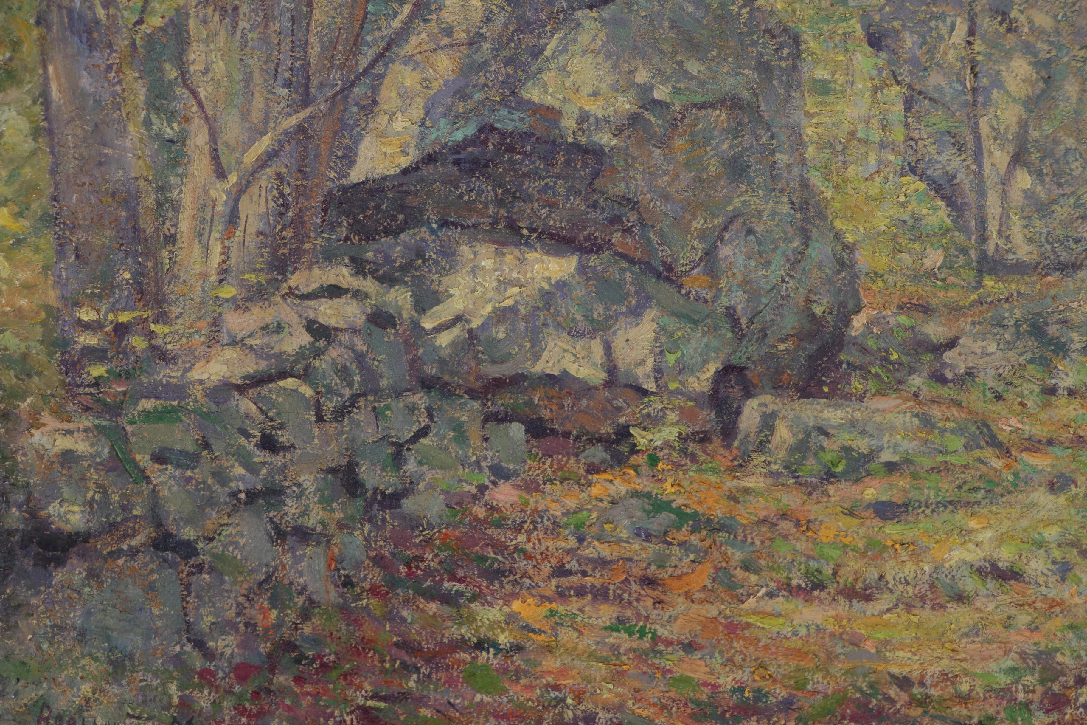 Addison Thomas Millar Oil Painting of Woodland, Late 19th Century