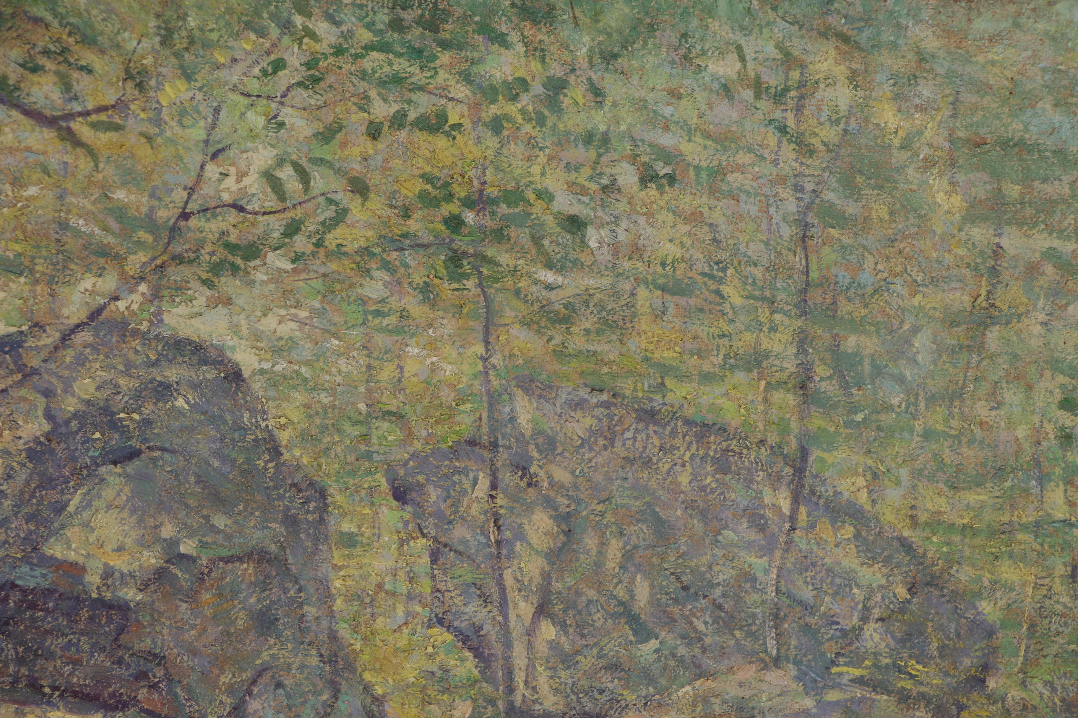 Addison Thomas Millar Oil Painting of Woodland, Late 19th Century