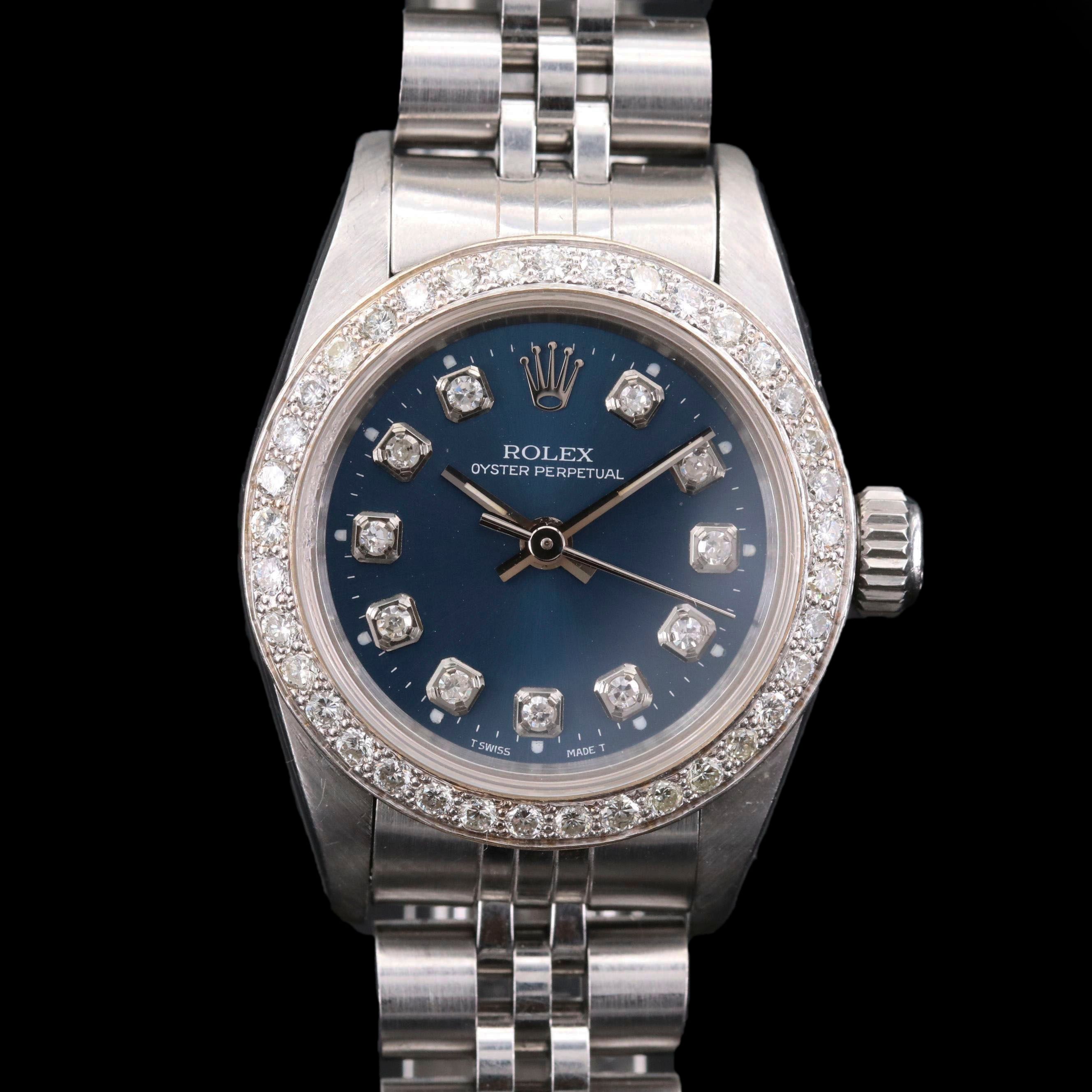 Rolex Oyster Perpetual Stainless Steel and 18K Gold Diamond Watch