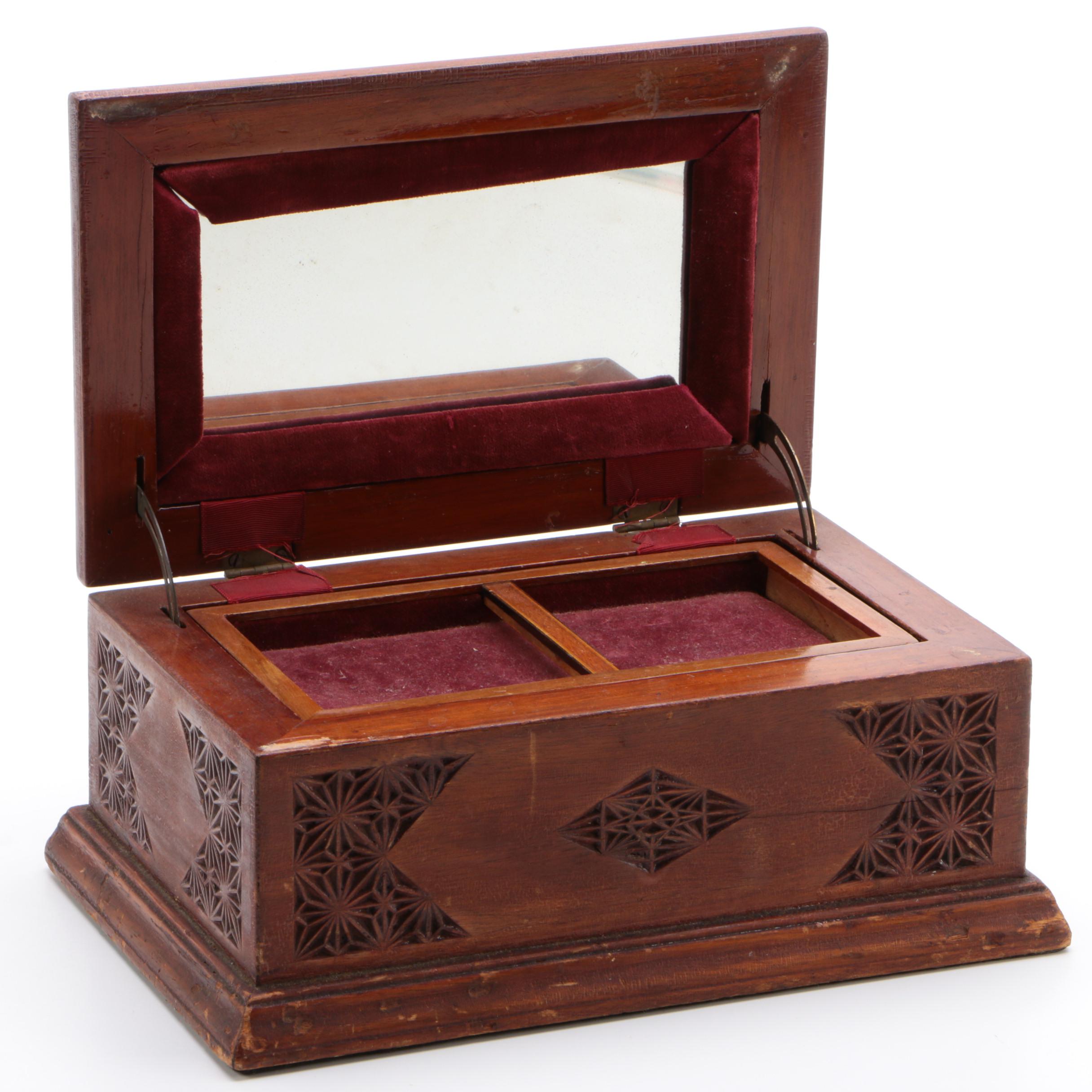 Ornate Wood Boxes, Cigar Box and a Vanity Box
