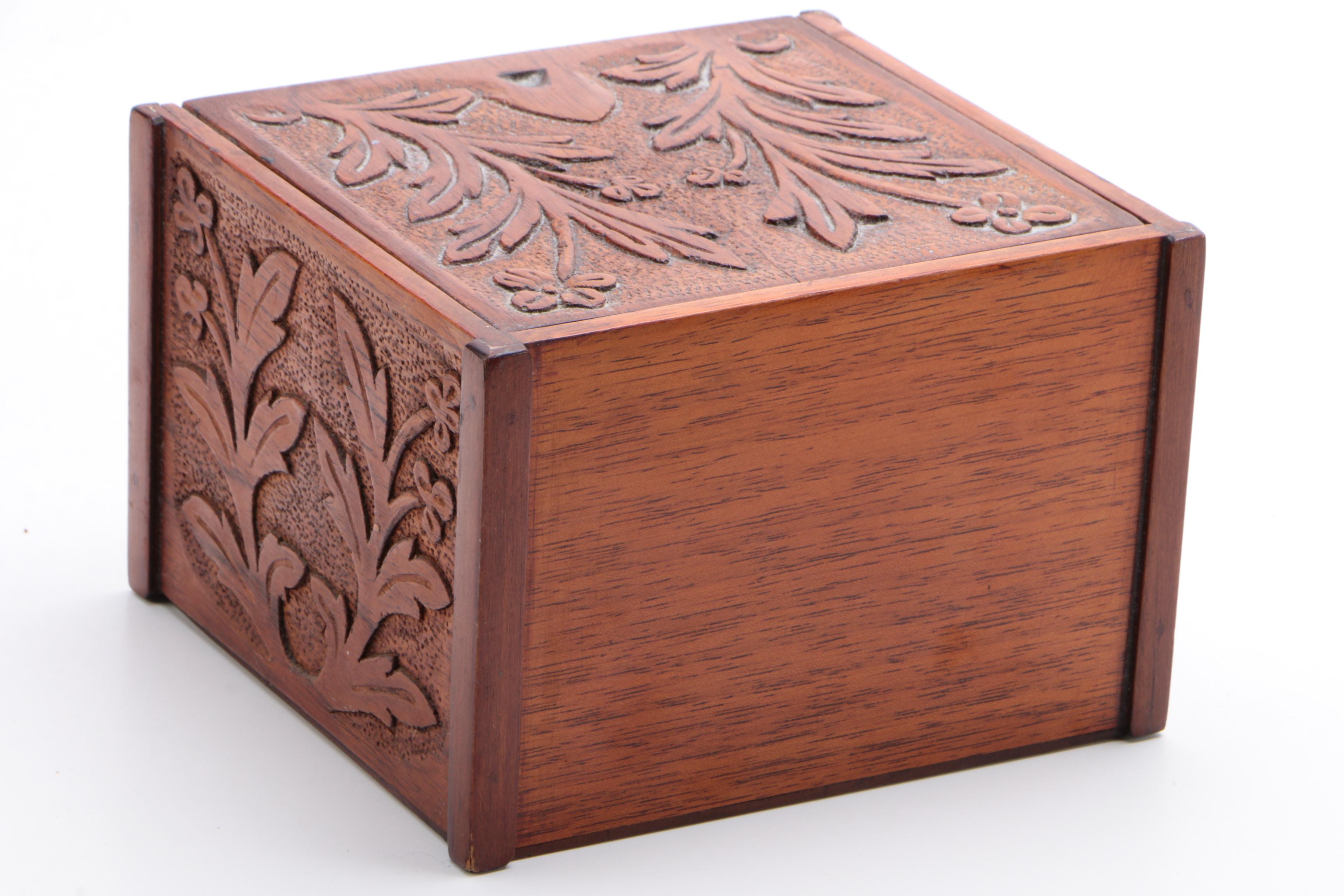 Ornate Wood Boxes, Cigar Box and a Vanity Box