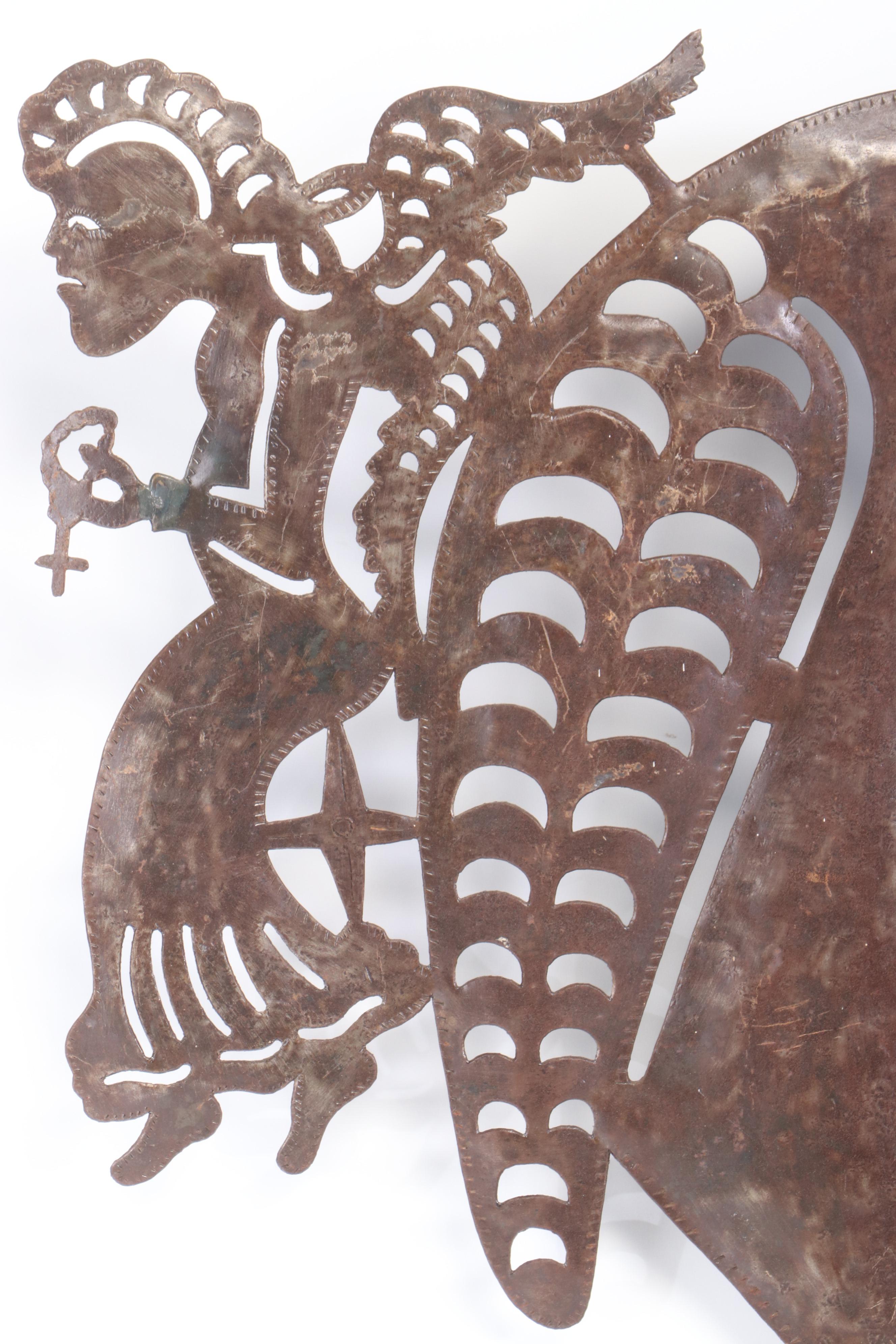 Serge Jolimeau Monumental Haitian Metal Sculpture of the Crucifixion, 1984