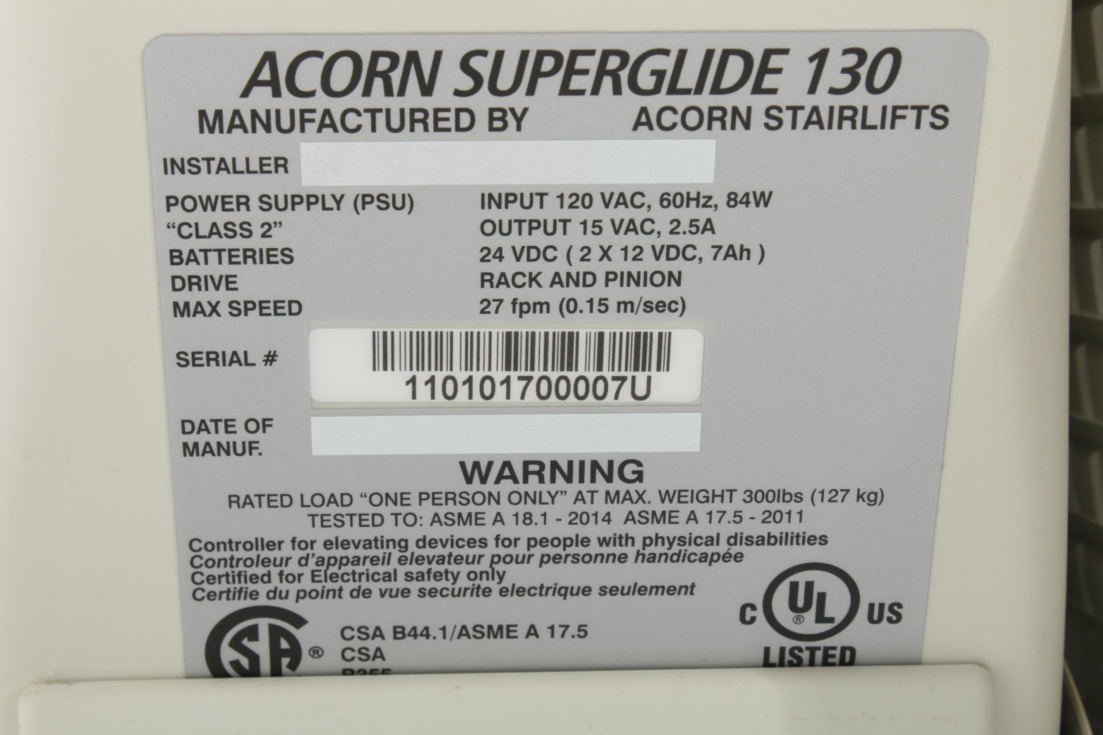 Acorn Superglide 130 Stairlift