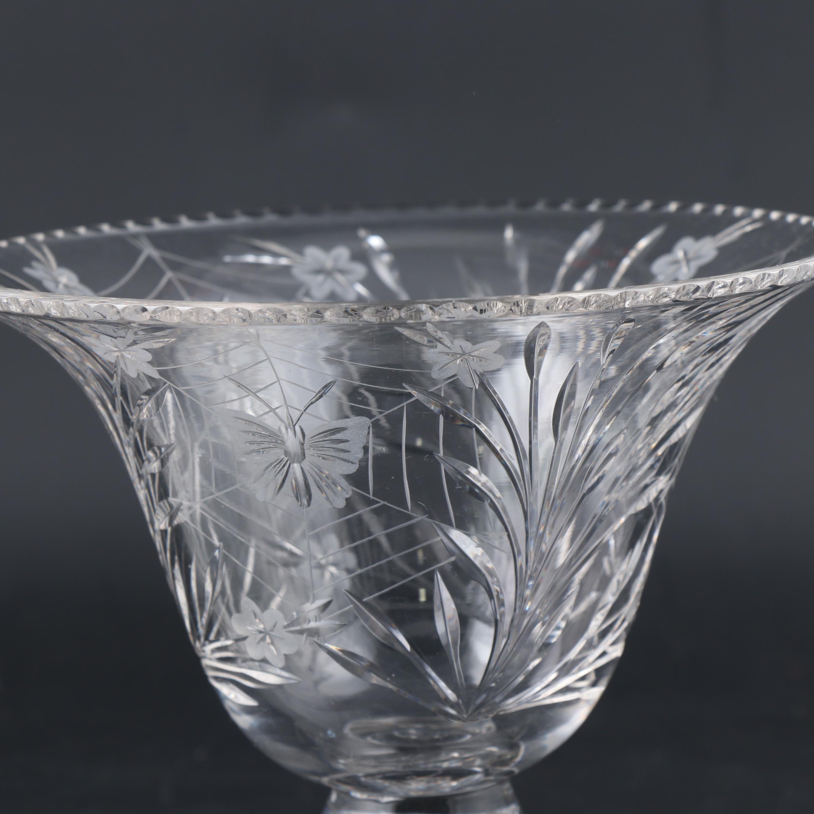 Pairpoint "Colias" Cut Crystal Compote, Mid-20th Century