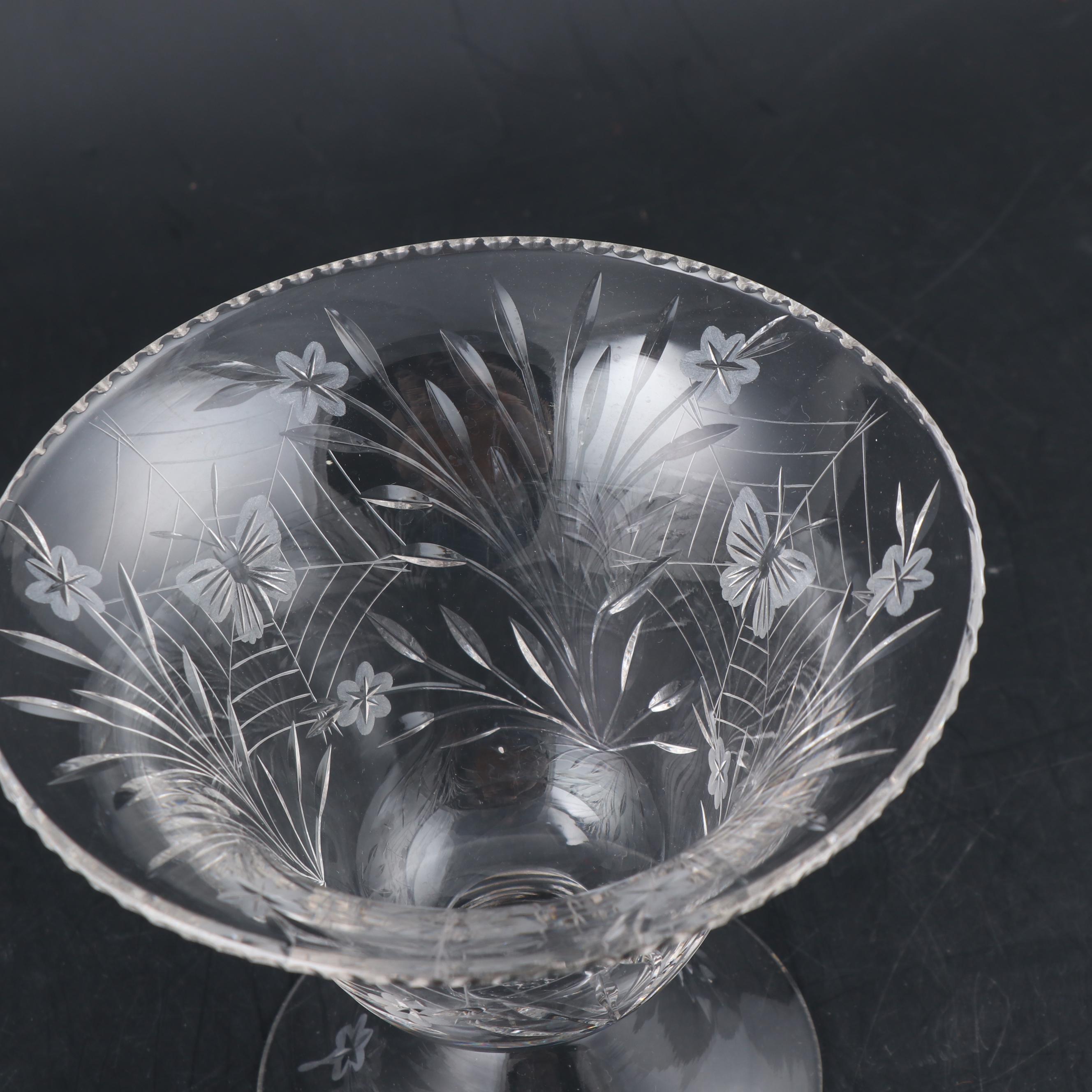 Pairpoint "Colias" Cut Crystal Compote, Mid-20th Century