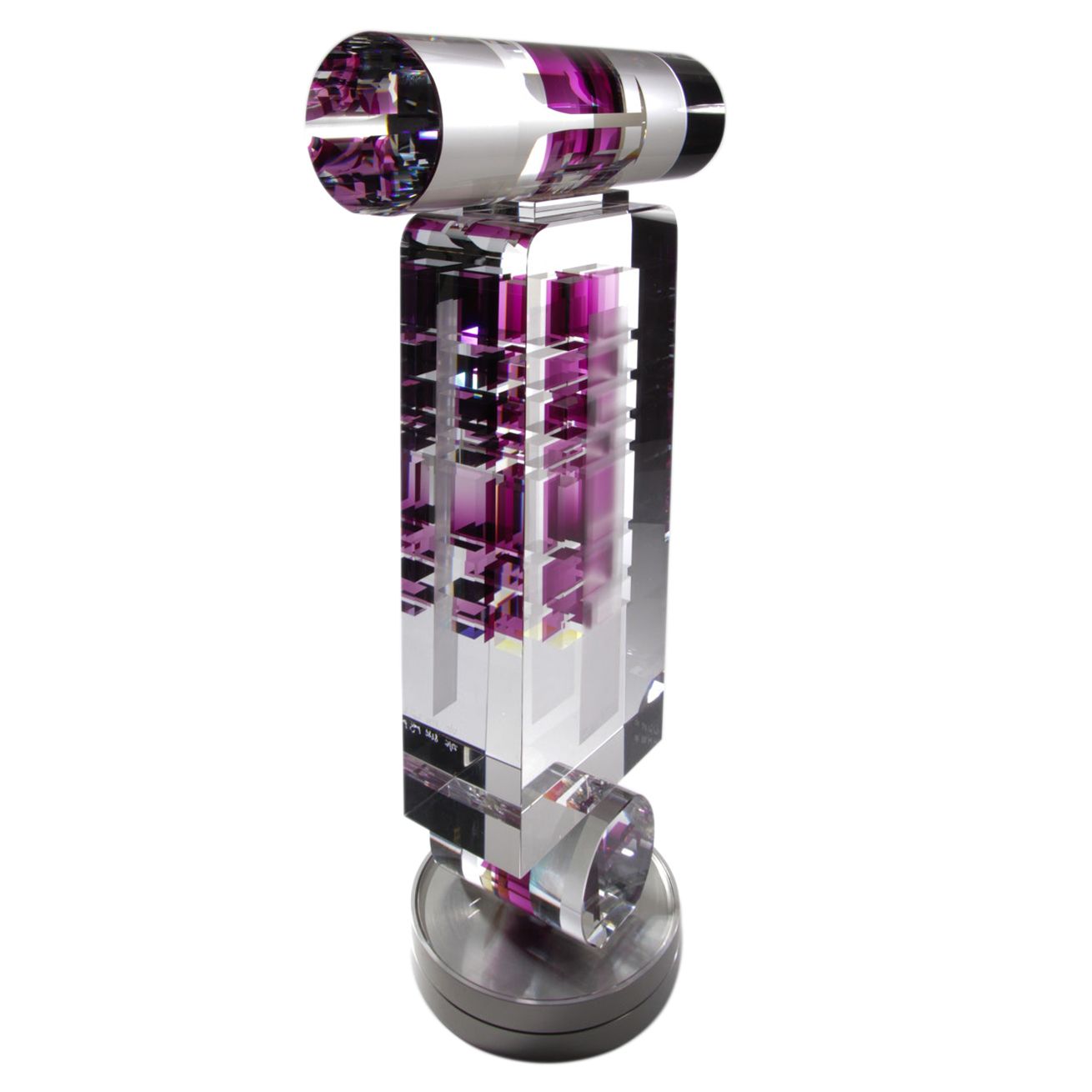 Toland Peter Sand Dichroic Art Glass Sculpture "Oriented Rose", 2012