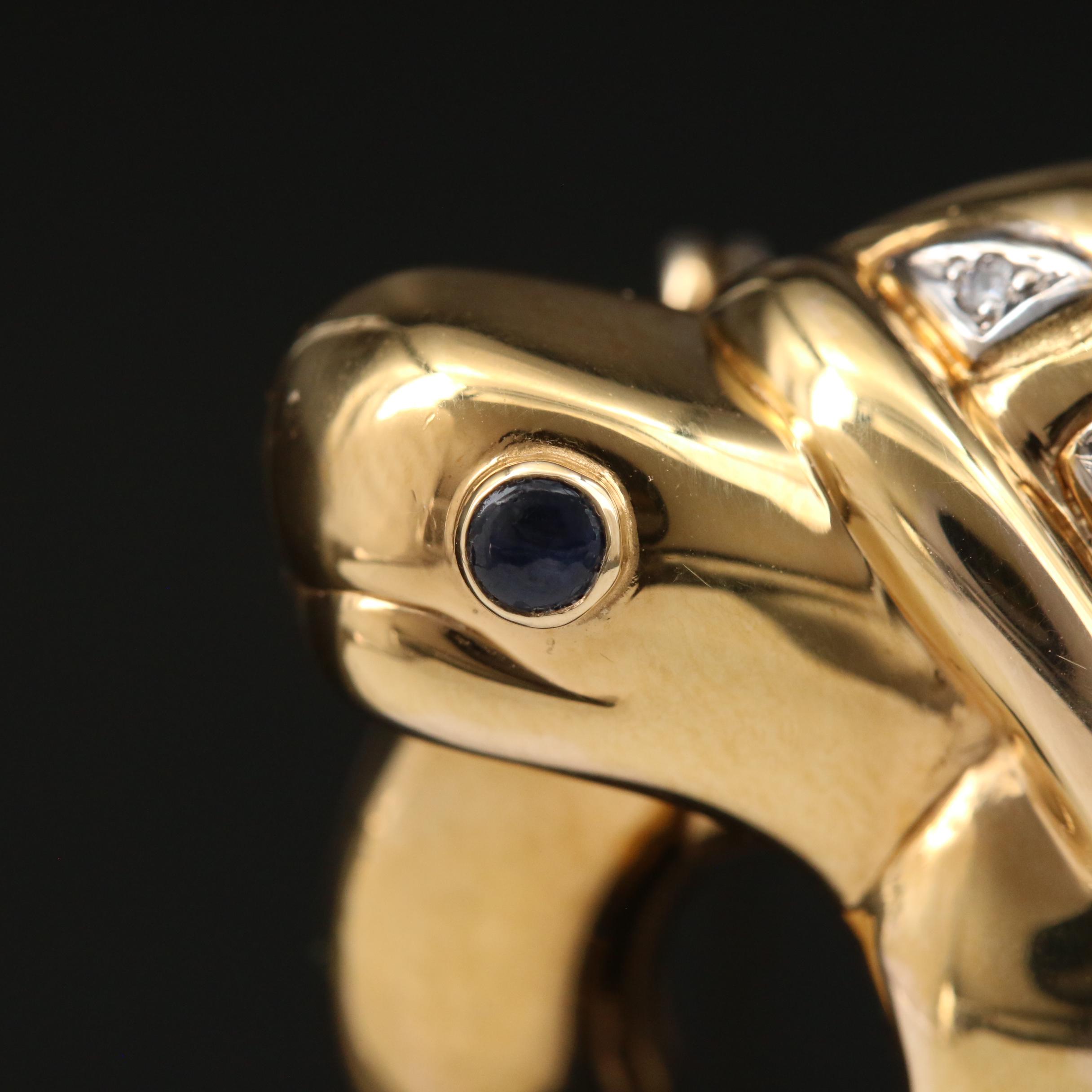 Octavio Sarda 18K Sapphire and Diamond Turtle Brooch