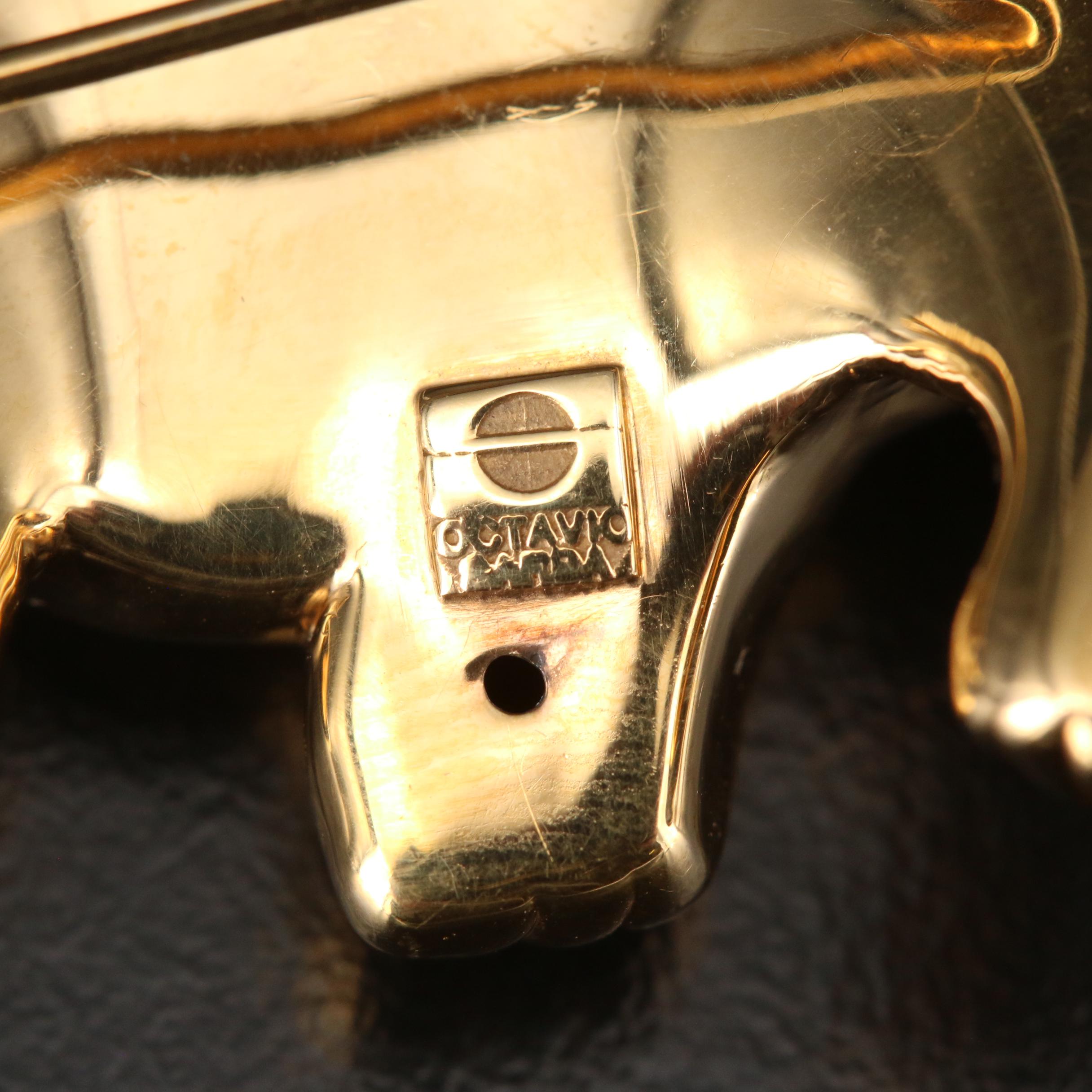 Octavio Sarda 18K Sapphire and Diamond Turtle Brooch