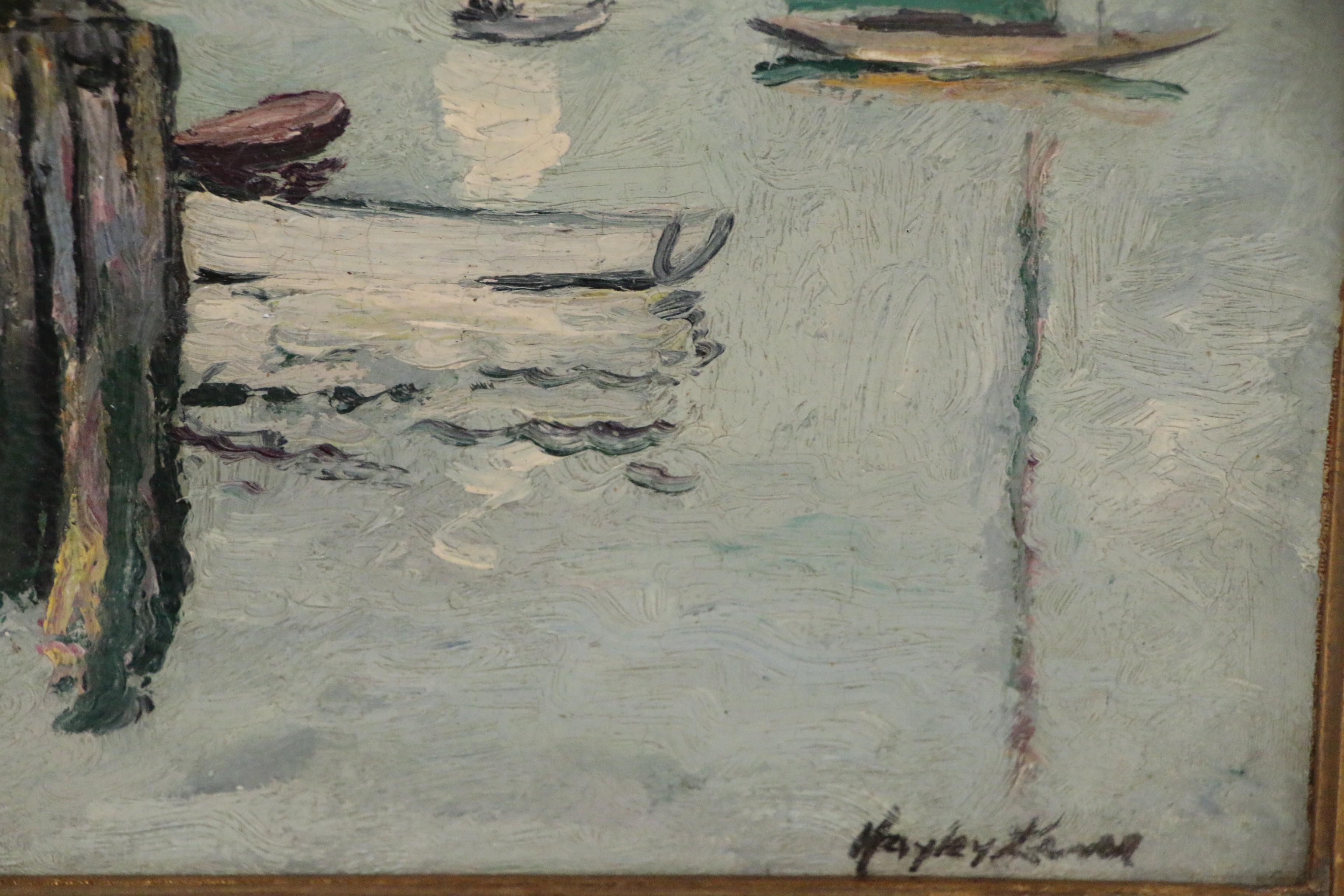 Hayley Lever Post-Impressionist Harbor Scene Oil Painting, Early 20th Century