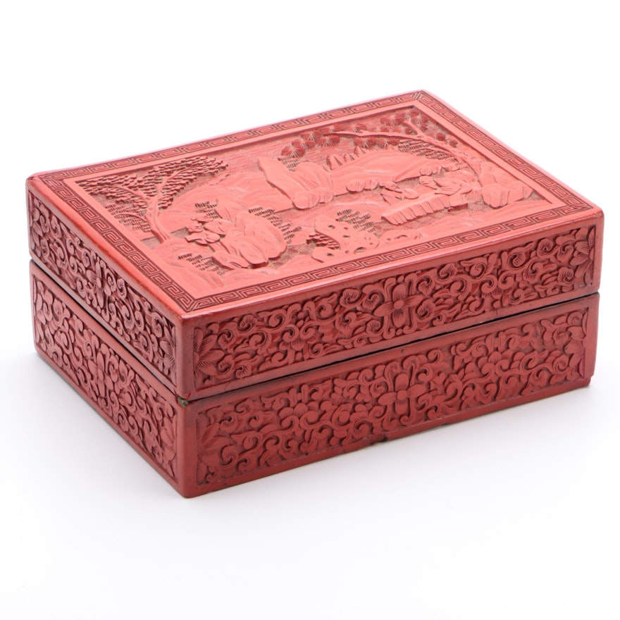 Antique Chinese Cinnabar Box