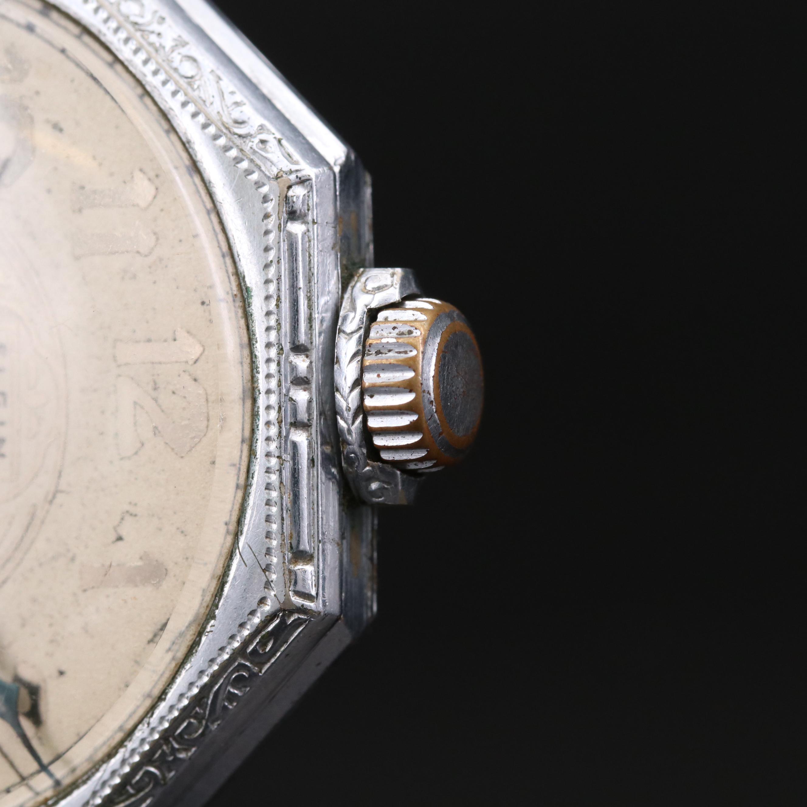 Vintage Elgin Octagonal Open Face Pocket Watch, 1929