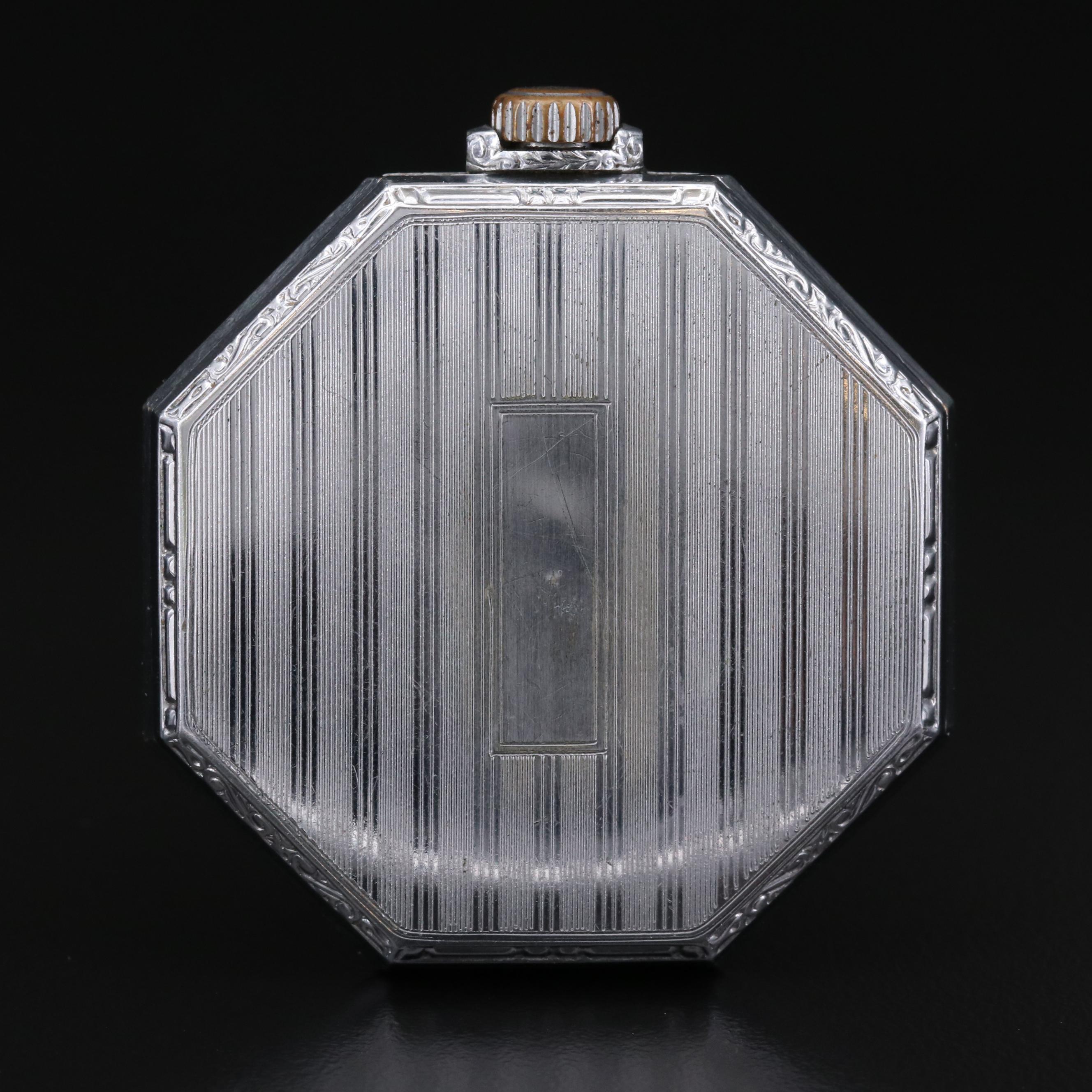 Vintage Elgin Octagonal Open Face Pocket Watch, 1929