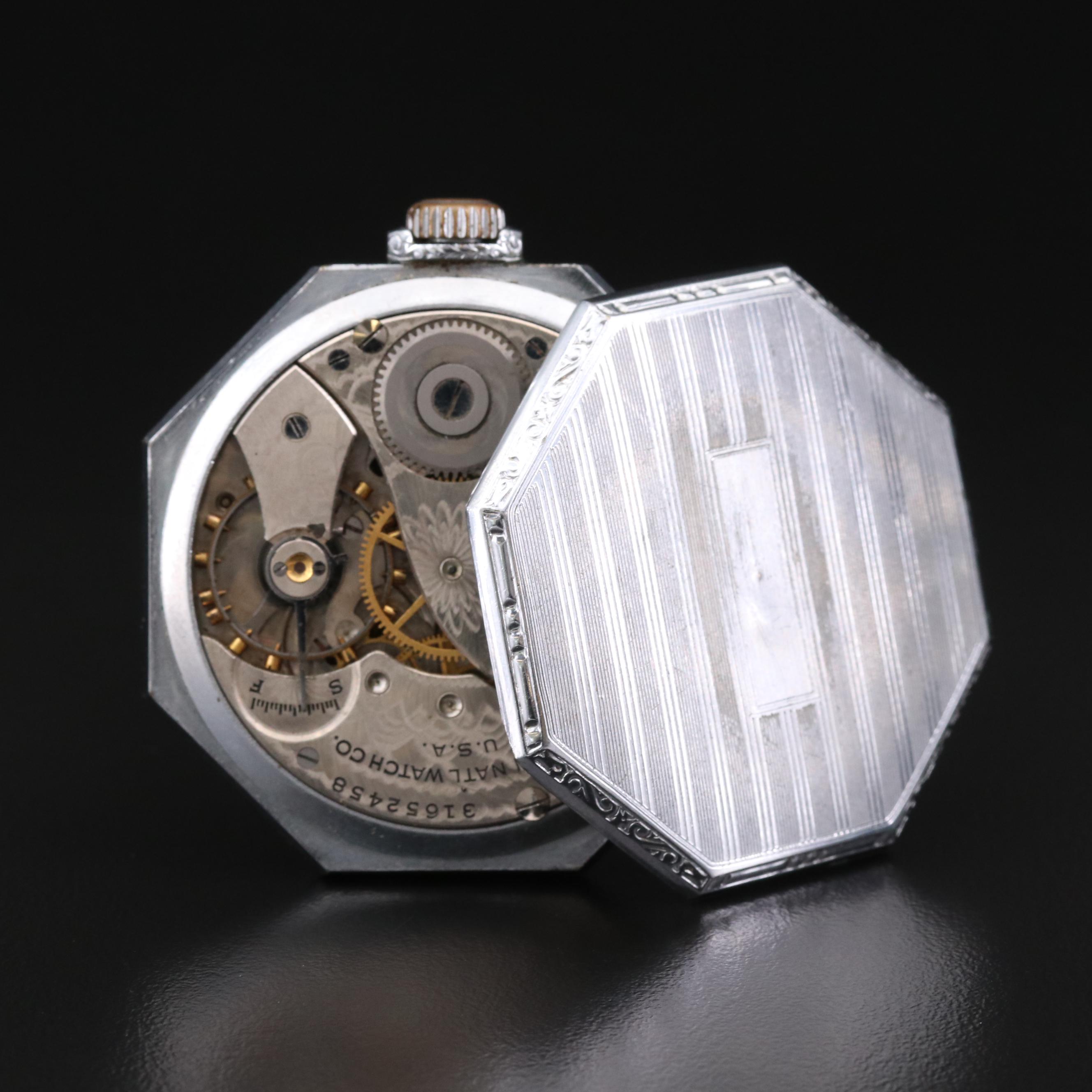 Vintage Elgin Octagonal Open Face Pocket Watch, 1929