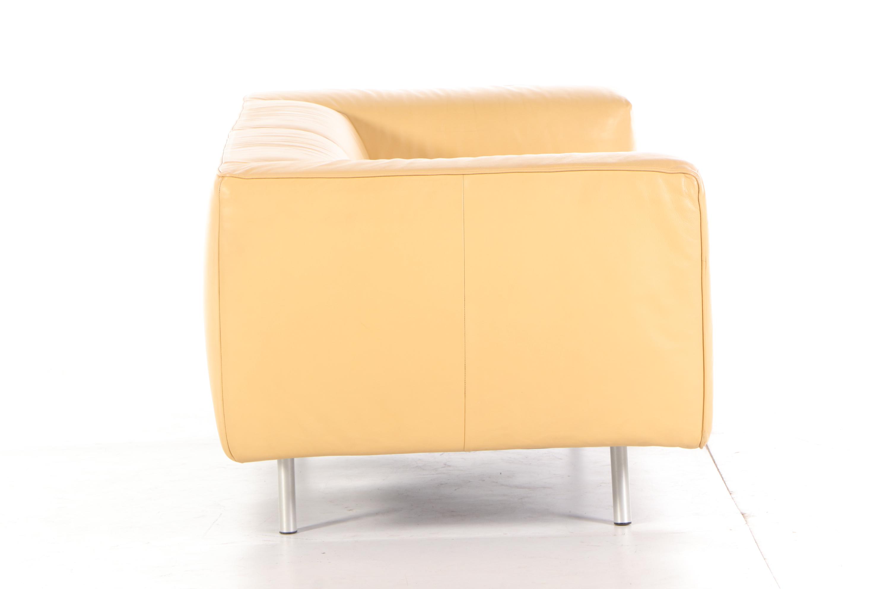 Contemporary Modern Faux Leather Upholstered Love Seat