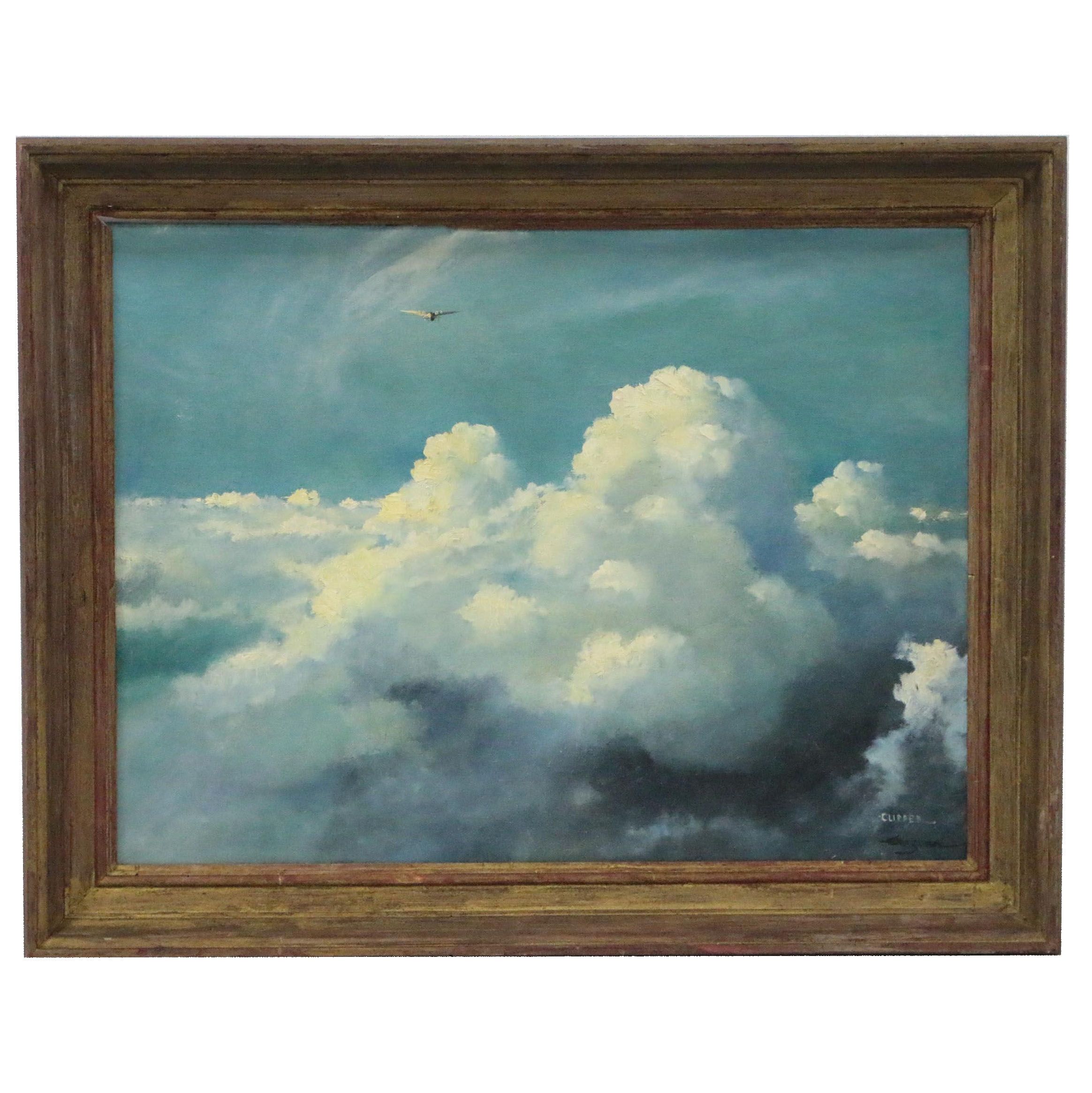 Eric Sloane Cloudscape Oil Painting "Clipper"