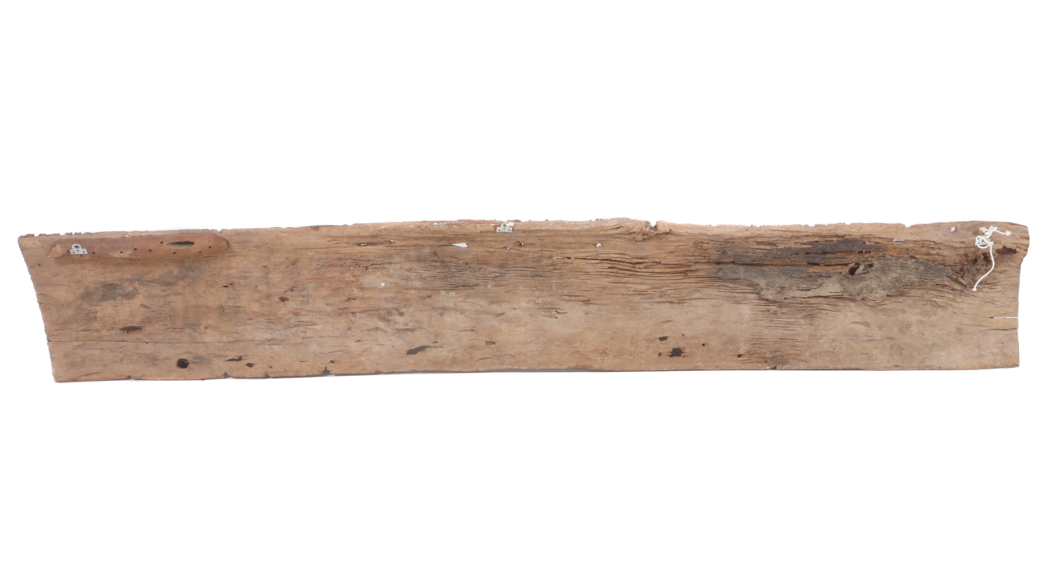 Thai Style Hand-Carved Architectural Relief with Makara and Mythological Fish