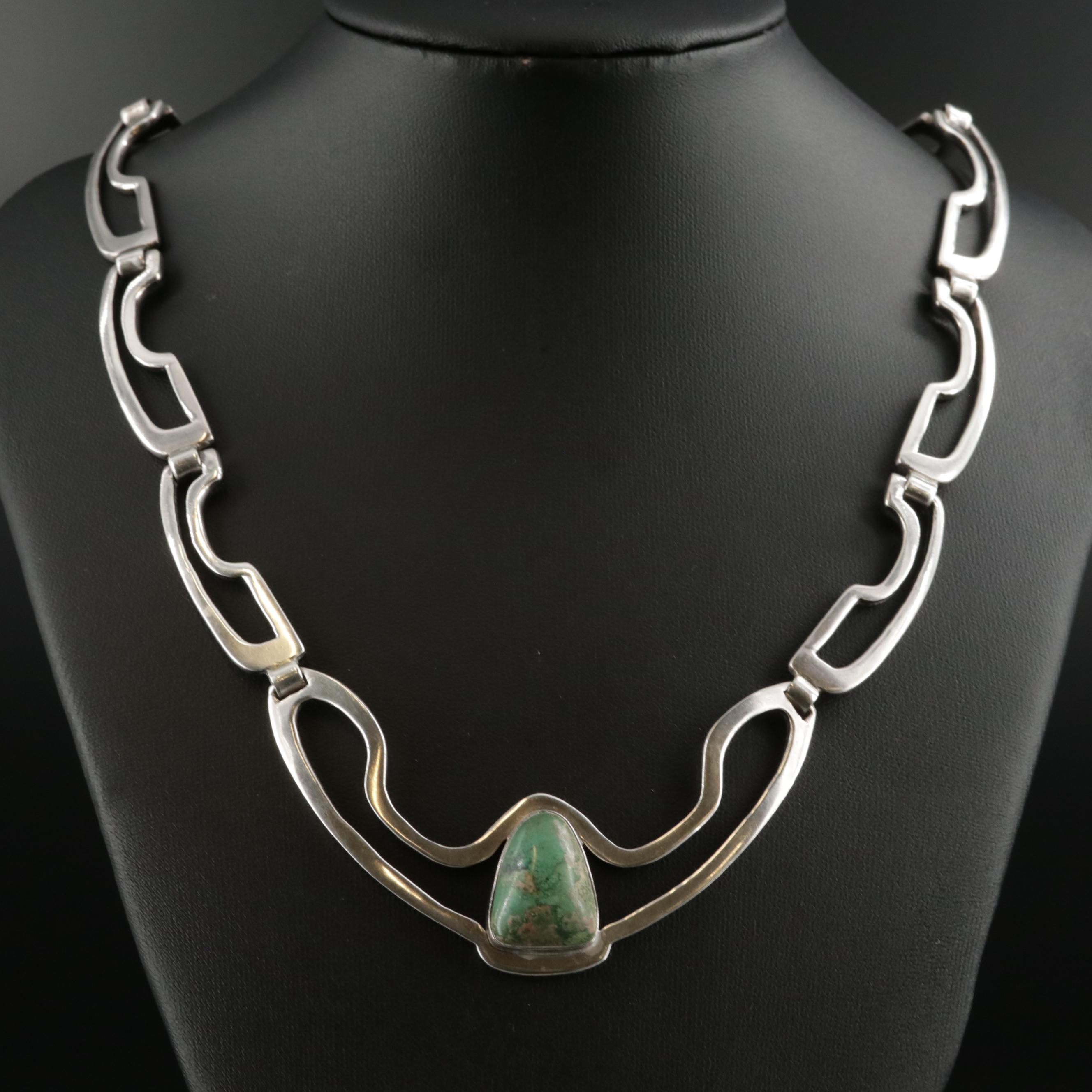 Taxco Erika Hult de Corral Sterling Turquoise Necklace