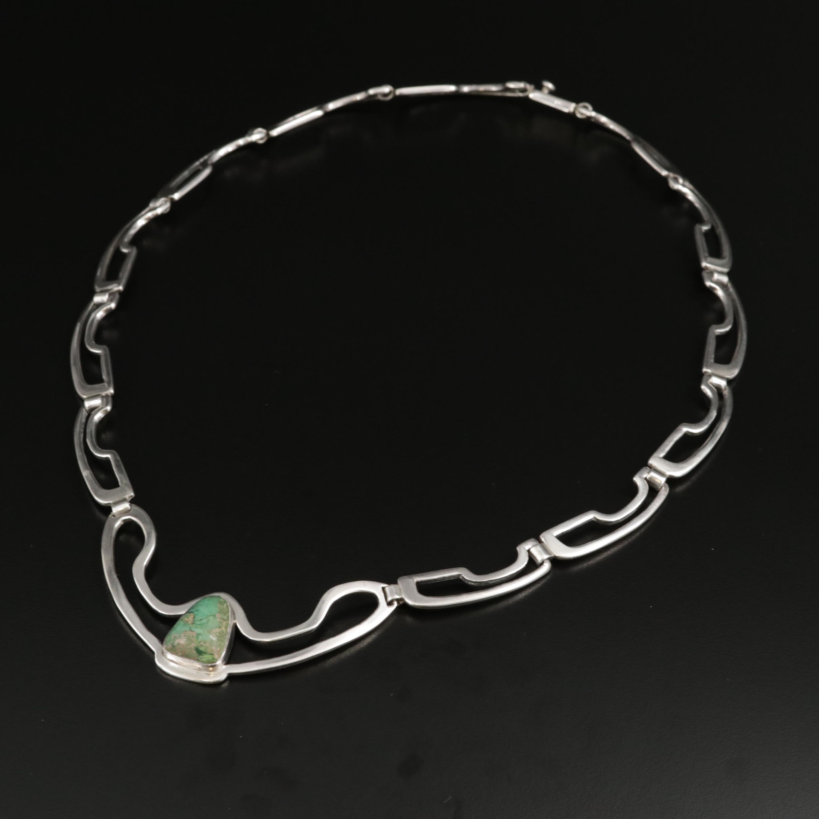 Taxco Erika Hult de Corral Sterling Turquoise Necklace