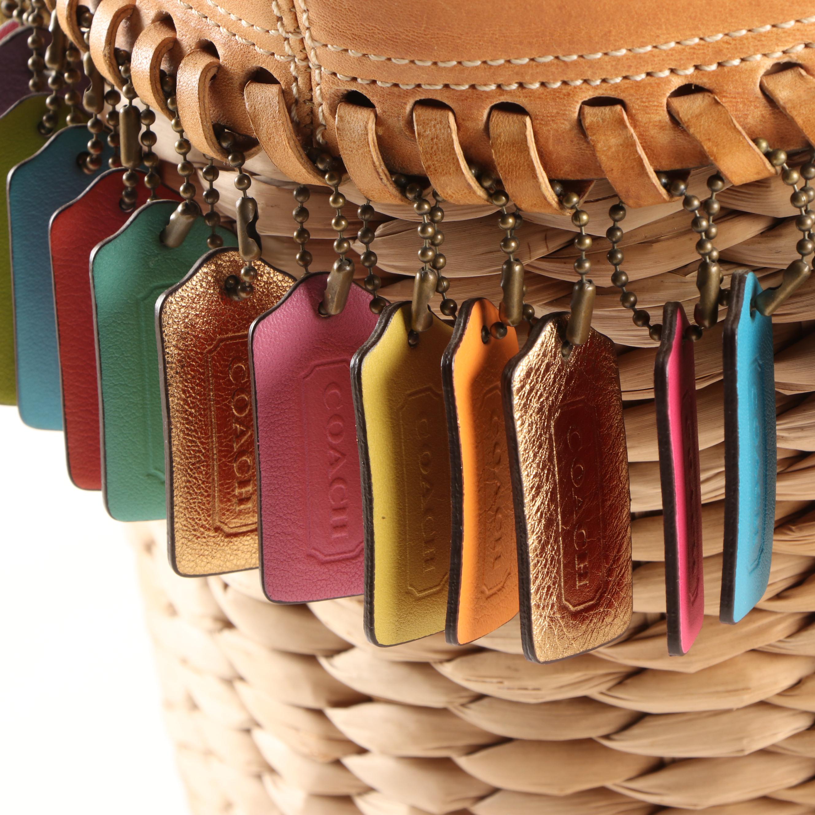 Coach Legacy Limited Edition Lily XXL Straw Basket Tote with Leather Trim