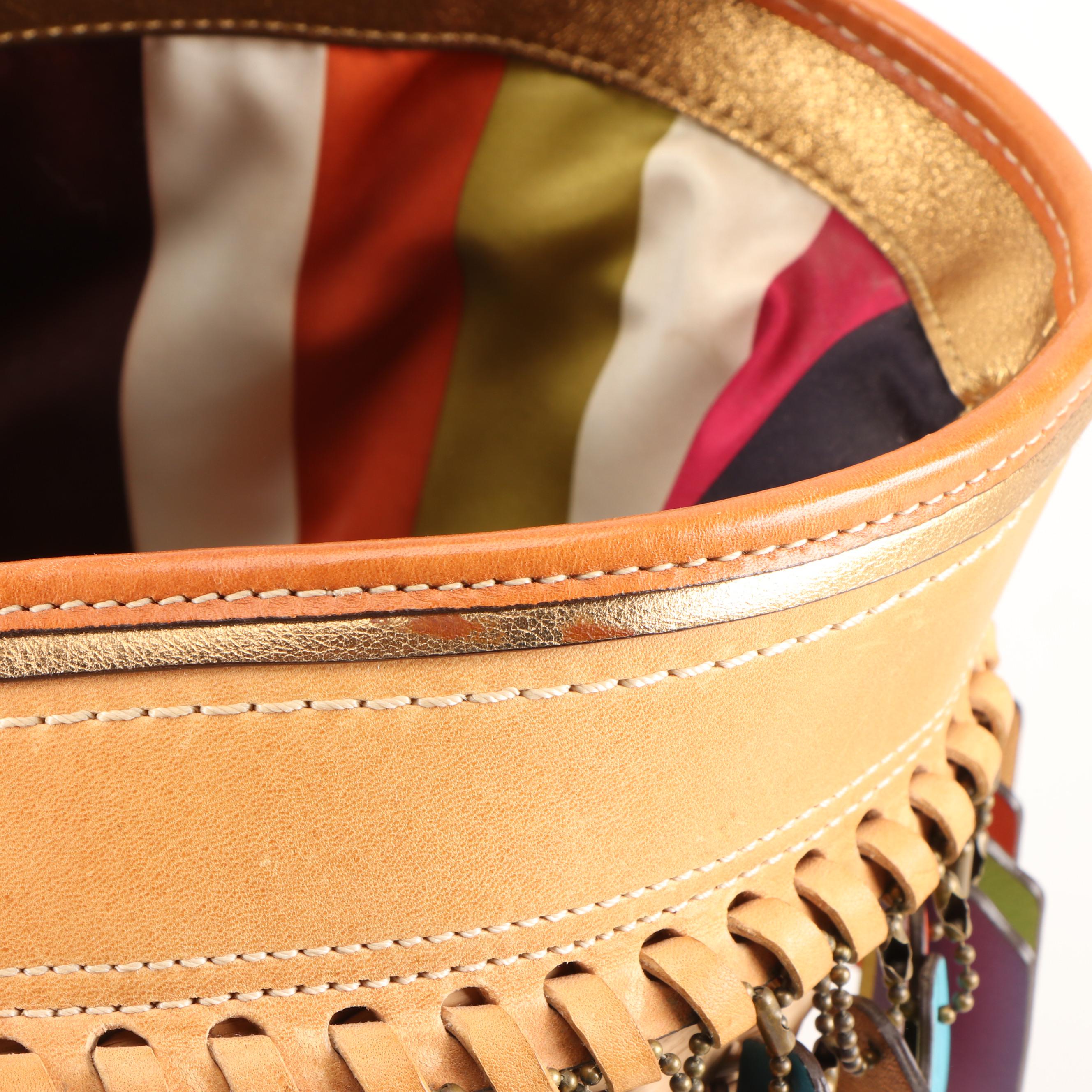 Coach Legacy Limited Edition Lily XXL Straw Basket Tote with Leather Trim