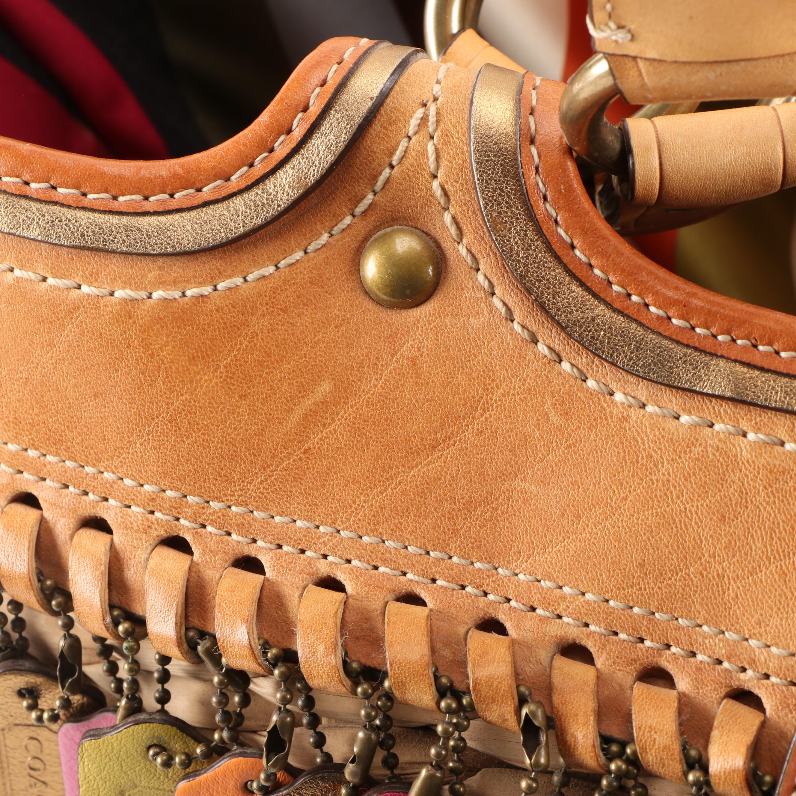 Coach Legacy Limited Edition Lily XXL Straw Basket Tote with Leather Trim