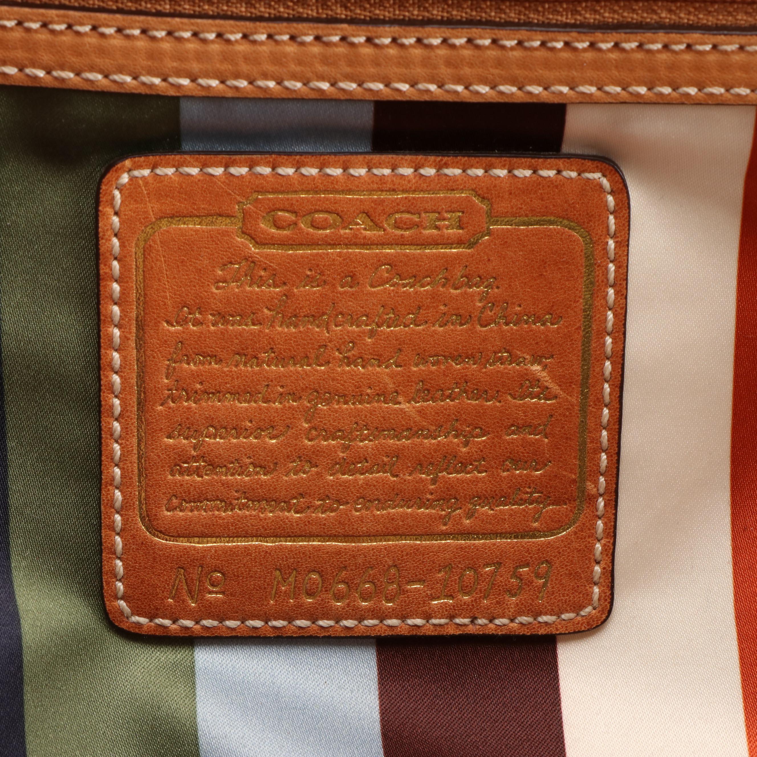 Coach Legacy Limited Edition Lily XXL Straw Basket Tote with Leather Trim