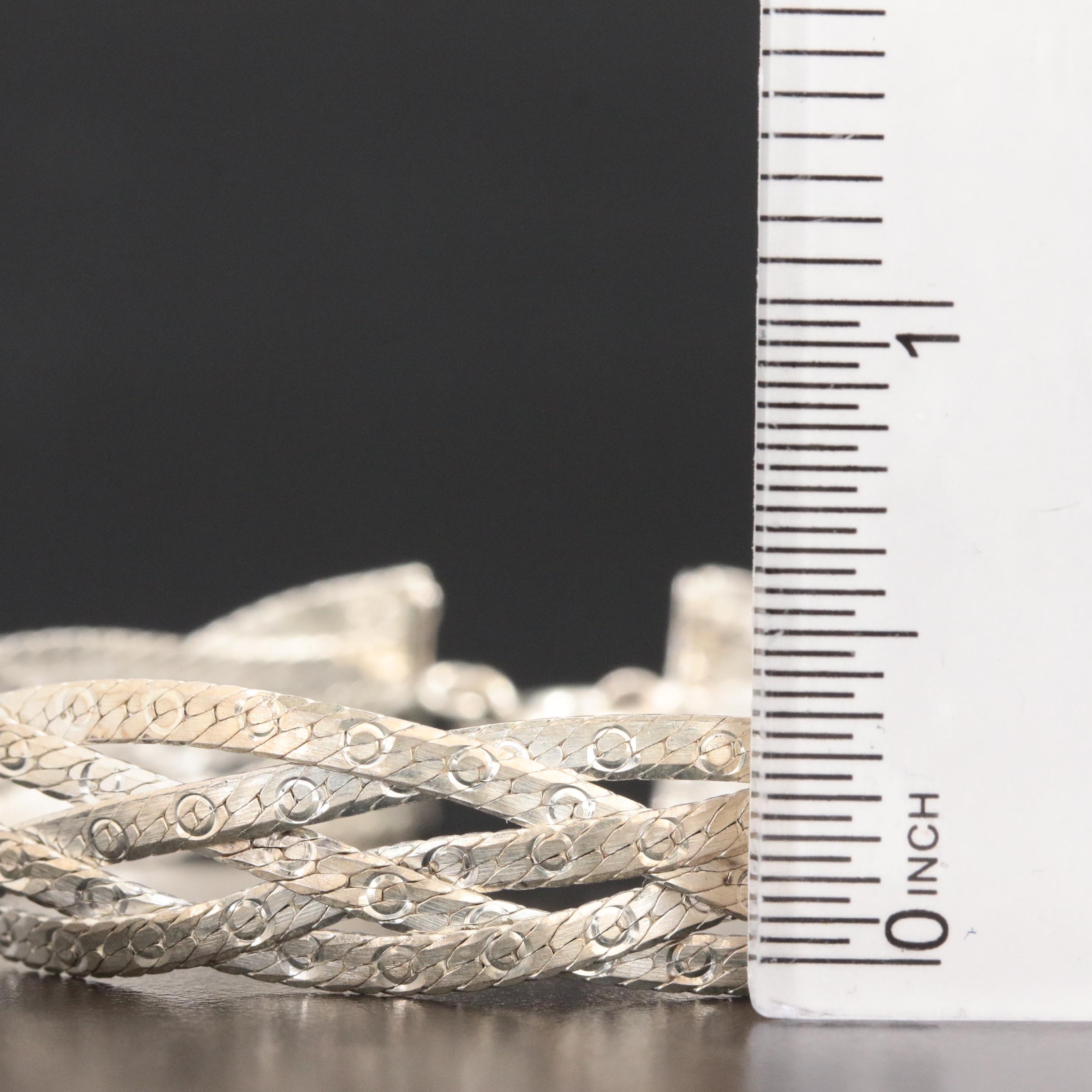 Sterling Silver Woven Herringbone Bracelet