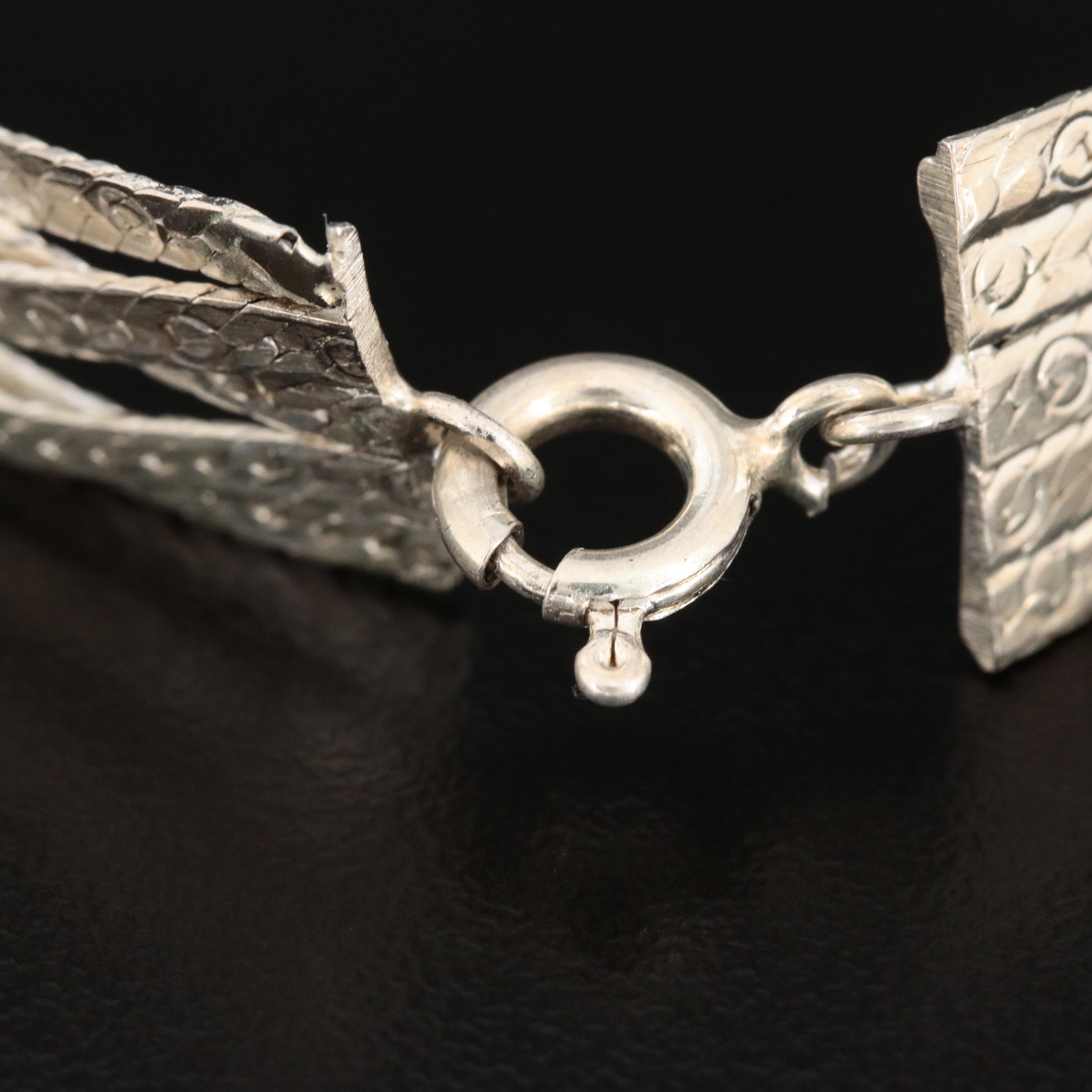 Sterling Silver Woven Herringbone Bracelet