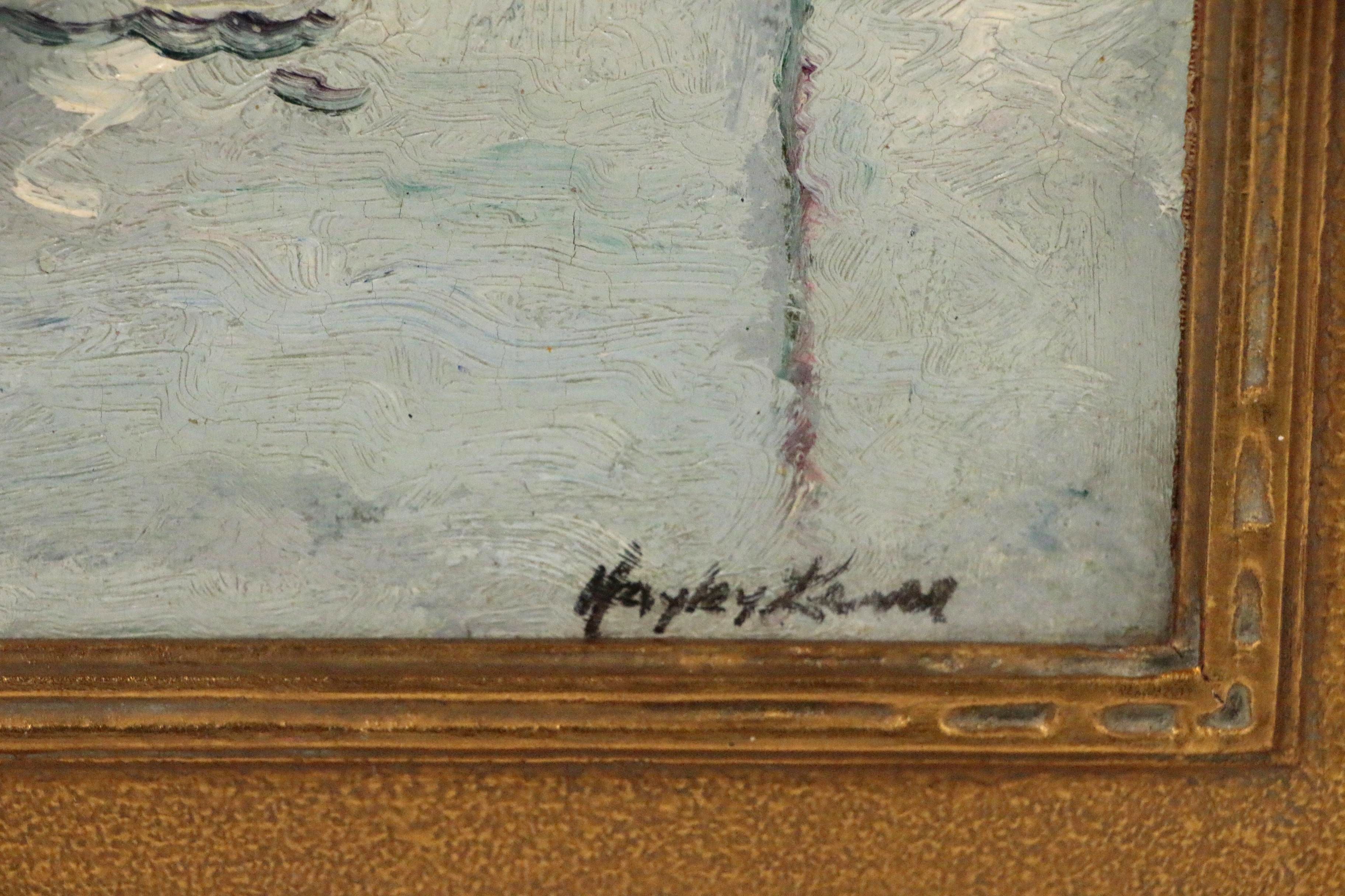 Hayley Lever Post-Impressionist Harbor Scene Oil Painting, Early 20th Century