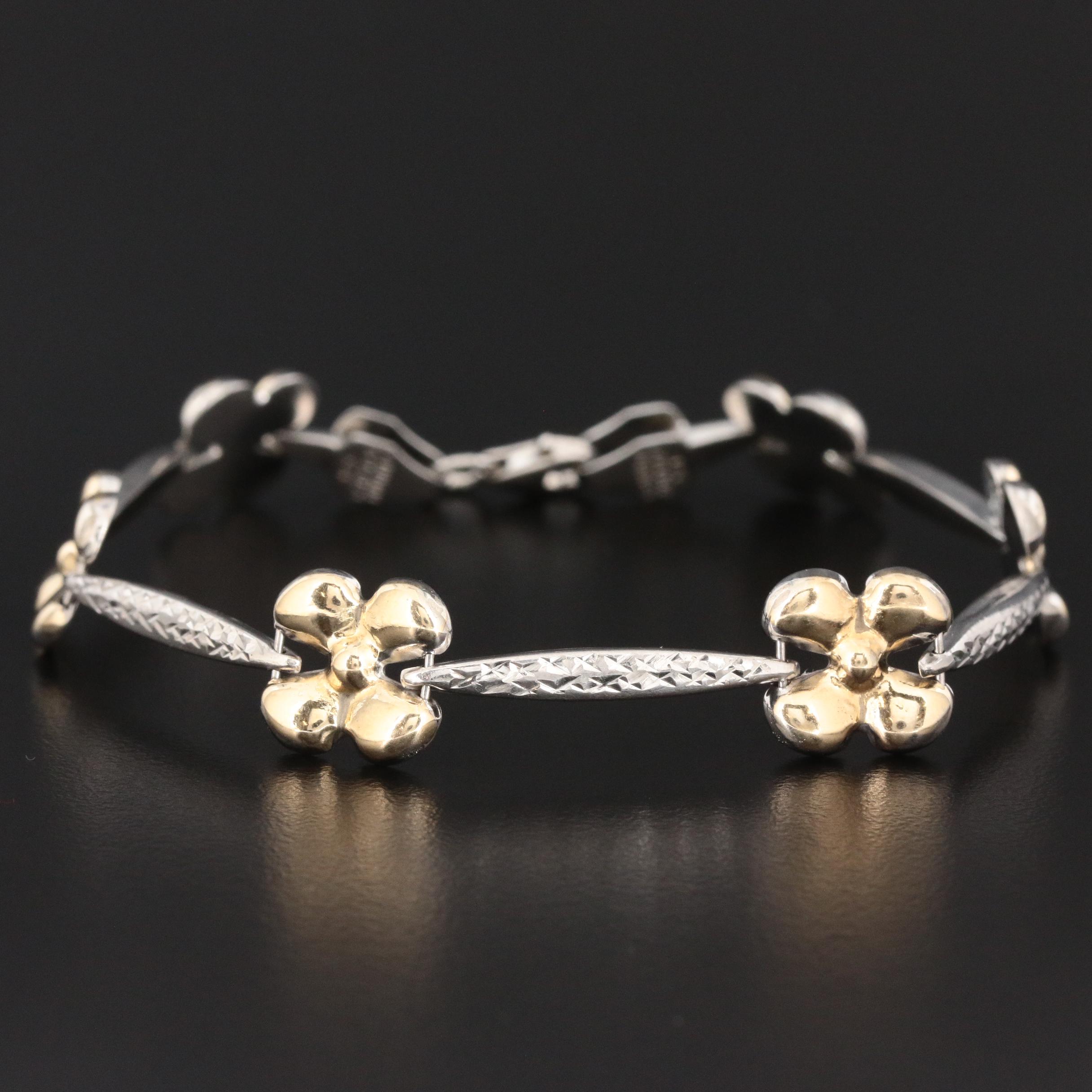 Sterling Silver Flower Bracelet