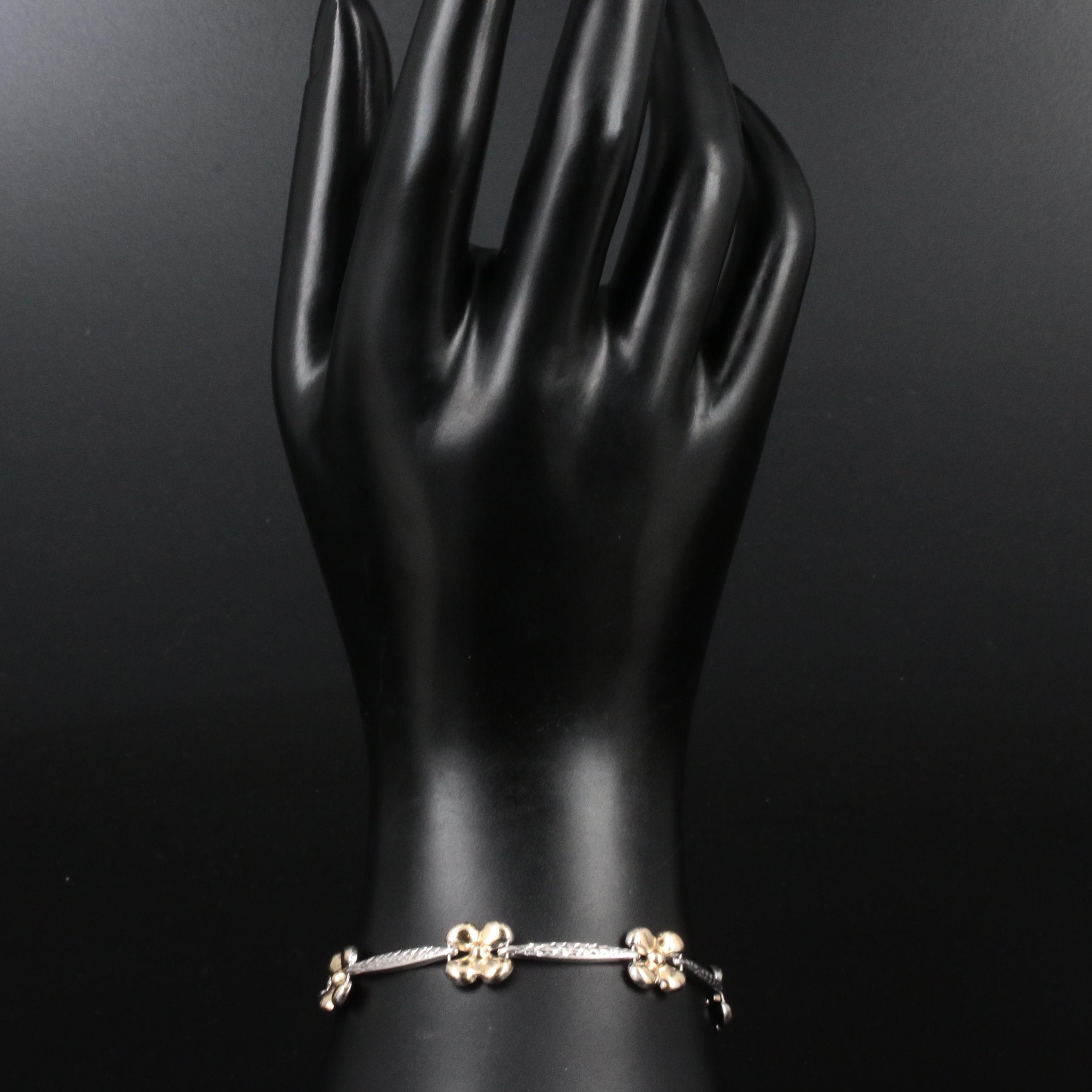 Sterling Silver Flower Bracelet