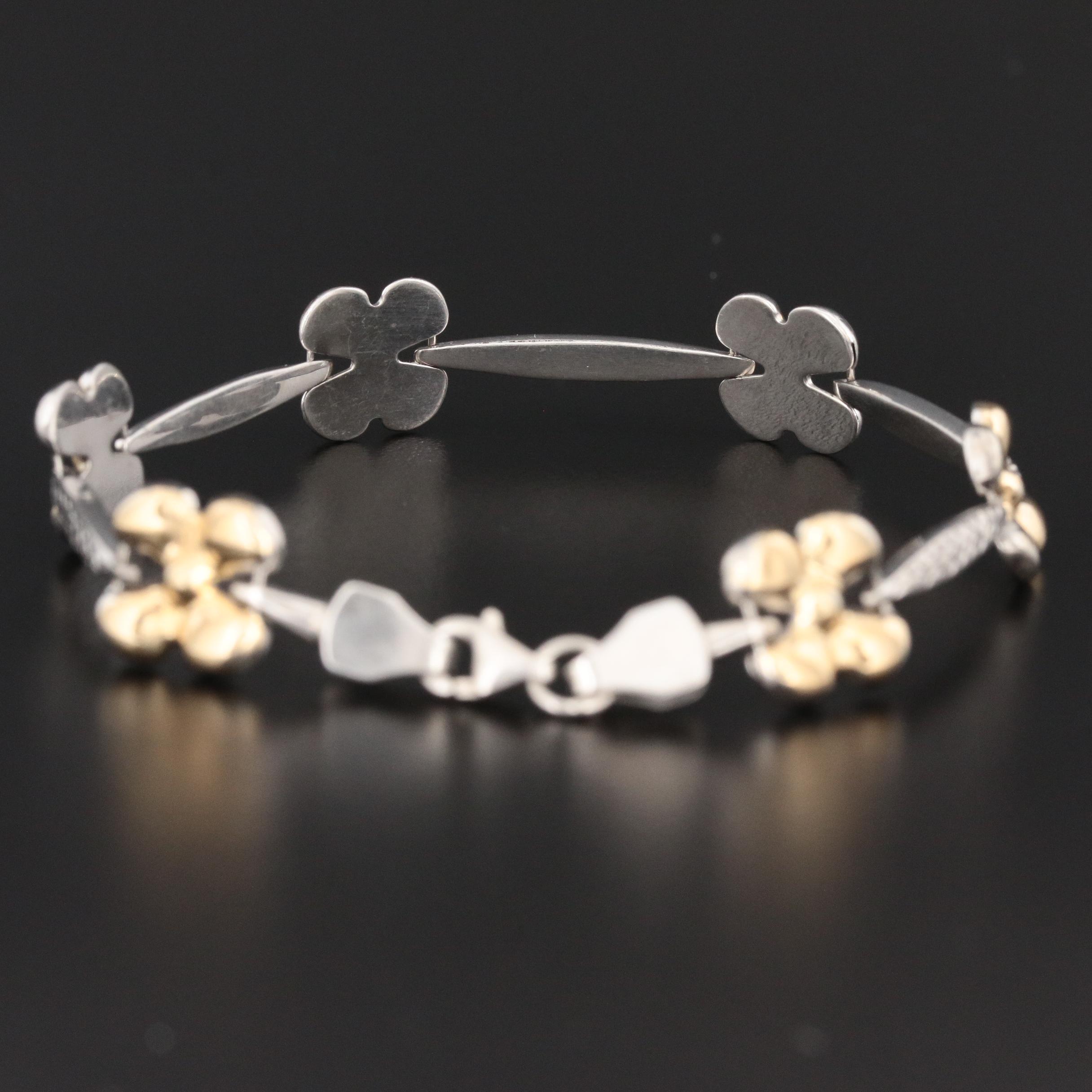 Sterling Silver Flower Bracelet