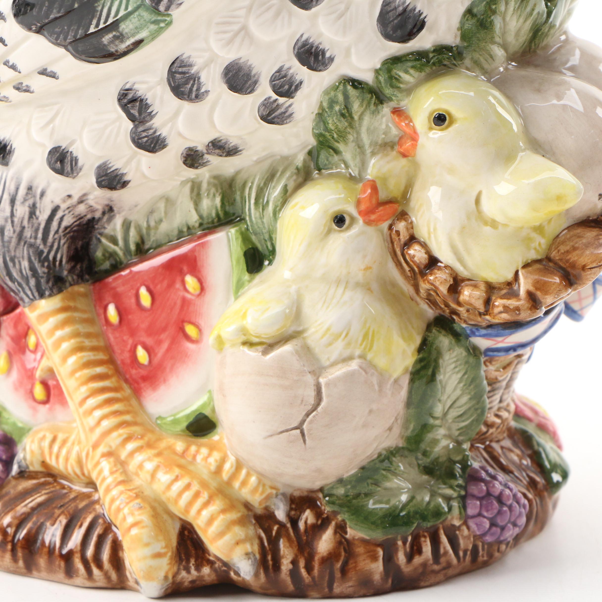 Fitz & Floyd "Countryside" Rooster Cookie Jar and "Coq Du Village" Canister