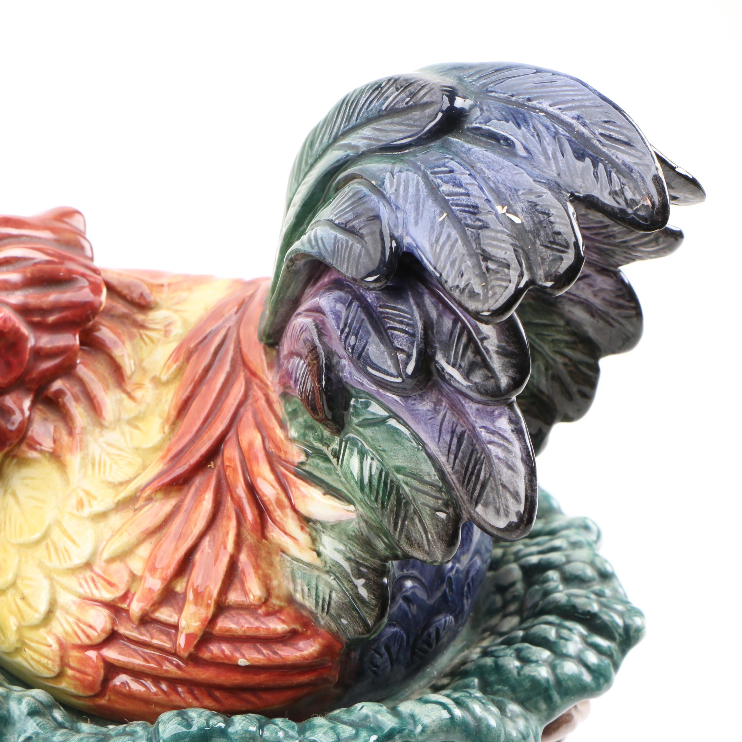 Fitz & Floyd "Countryside" Rooster Cookie Jar and "Coq Du Village" Canister