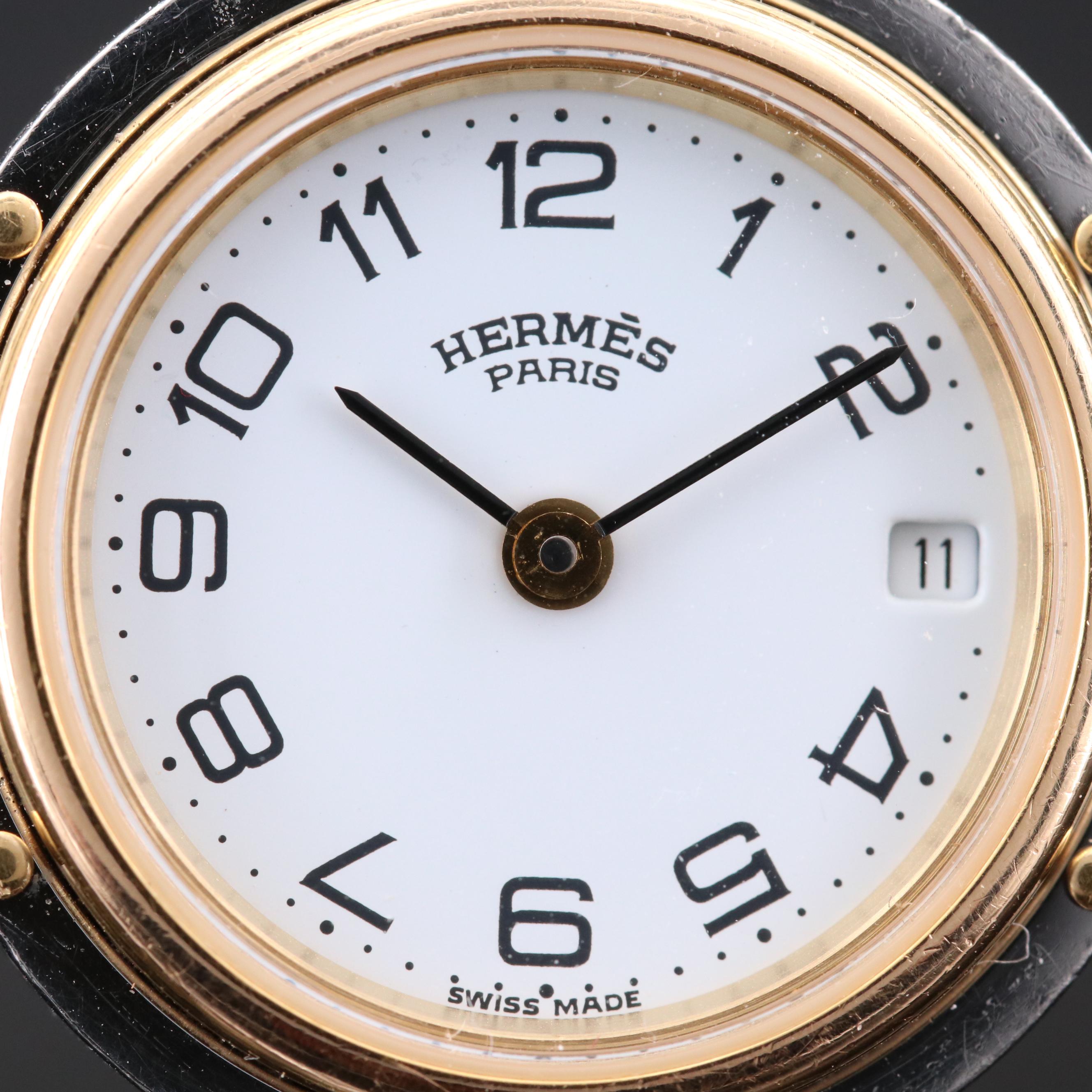 Hermès Clipper Two Tone Stainless Steel Quartz Watch
