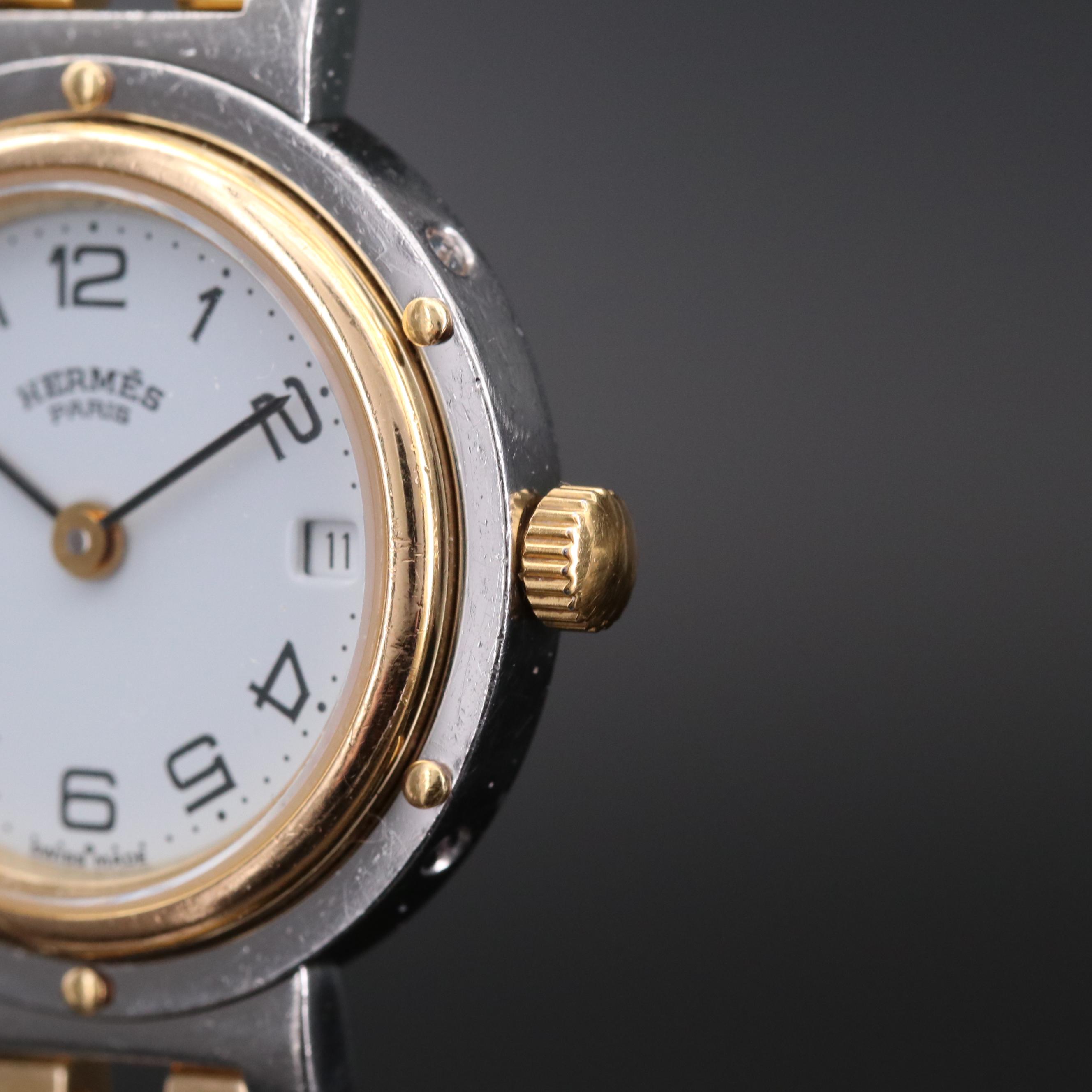 Hermès Clipper Two Tone Stainless Steel Quartz Watch