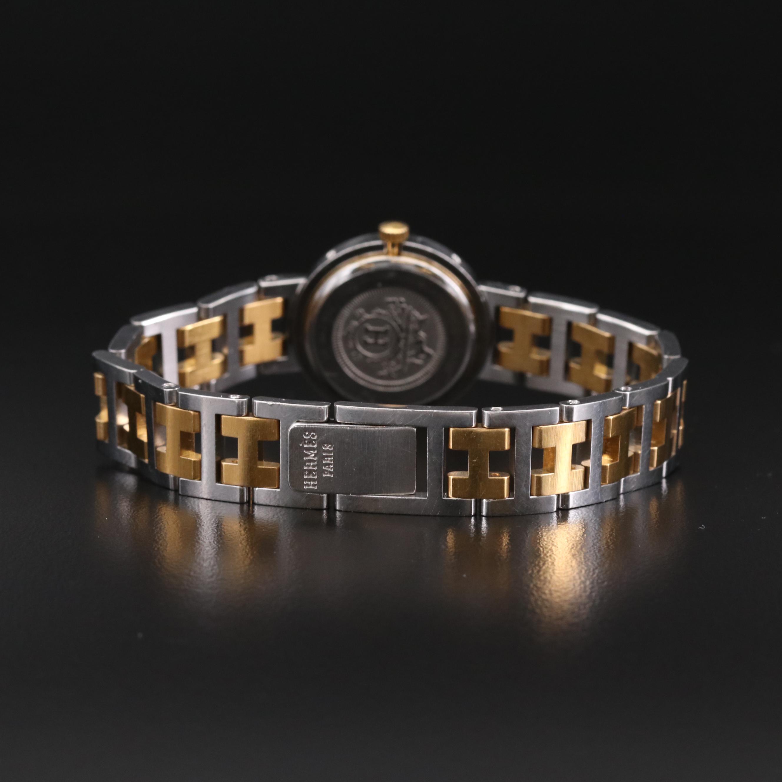 Hermès Clipper Two Tone Stainless Steel Quartz Watch