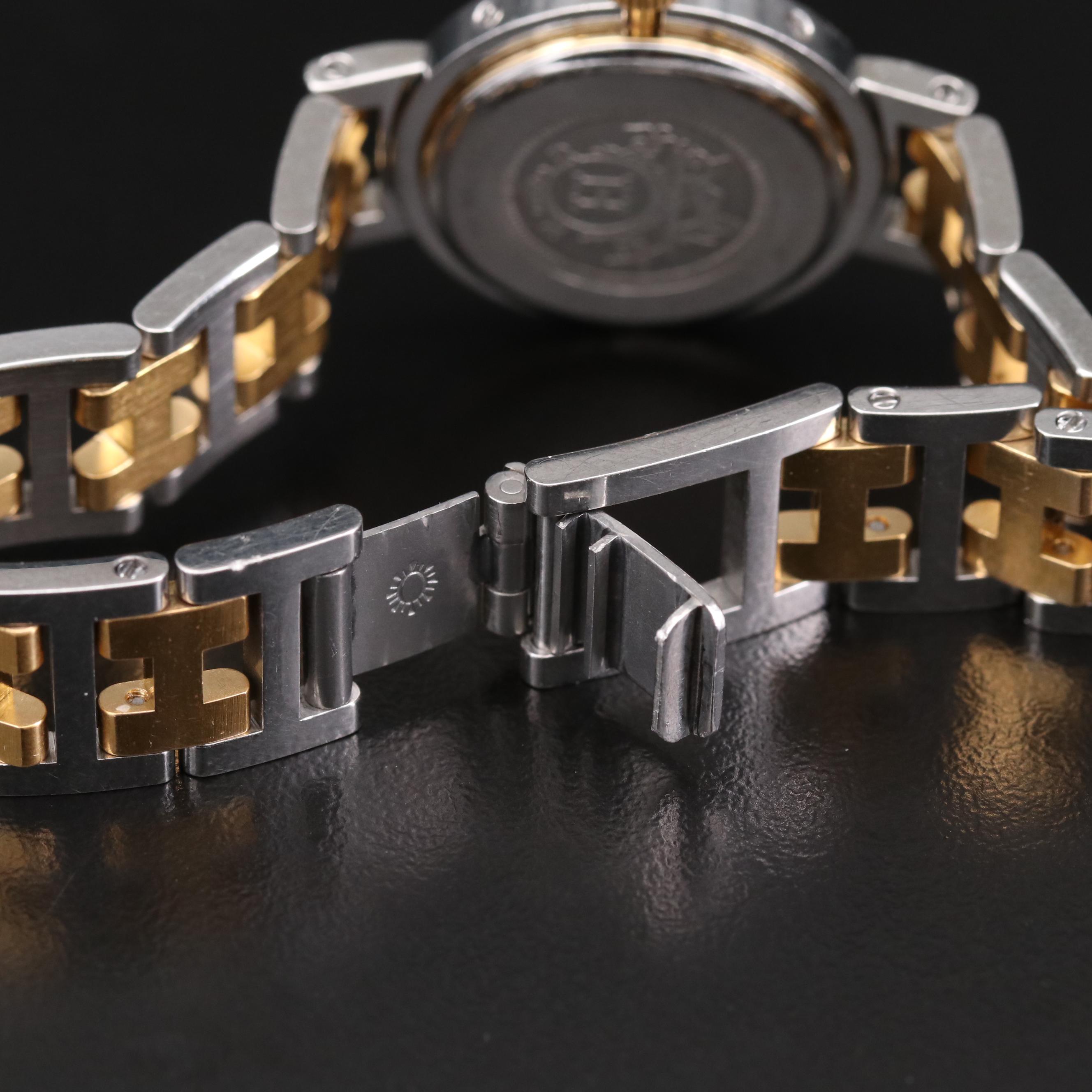 Hermès Clipper Two Tone Stainless Steel Quartz Watch