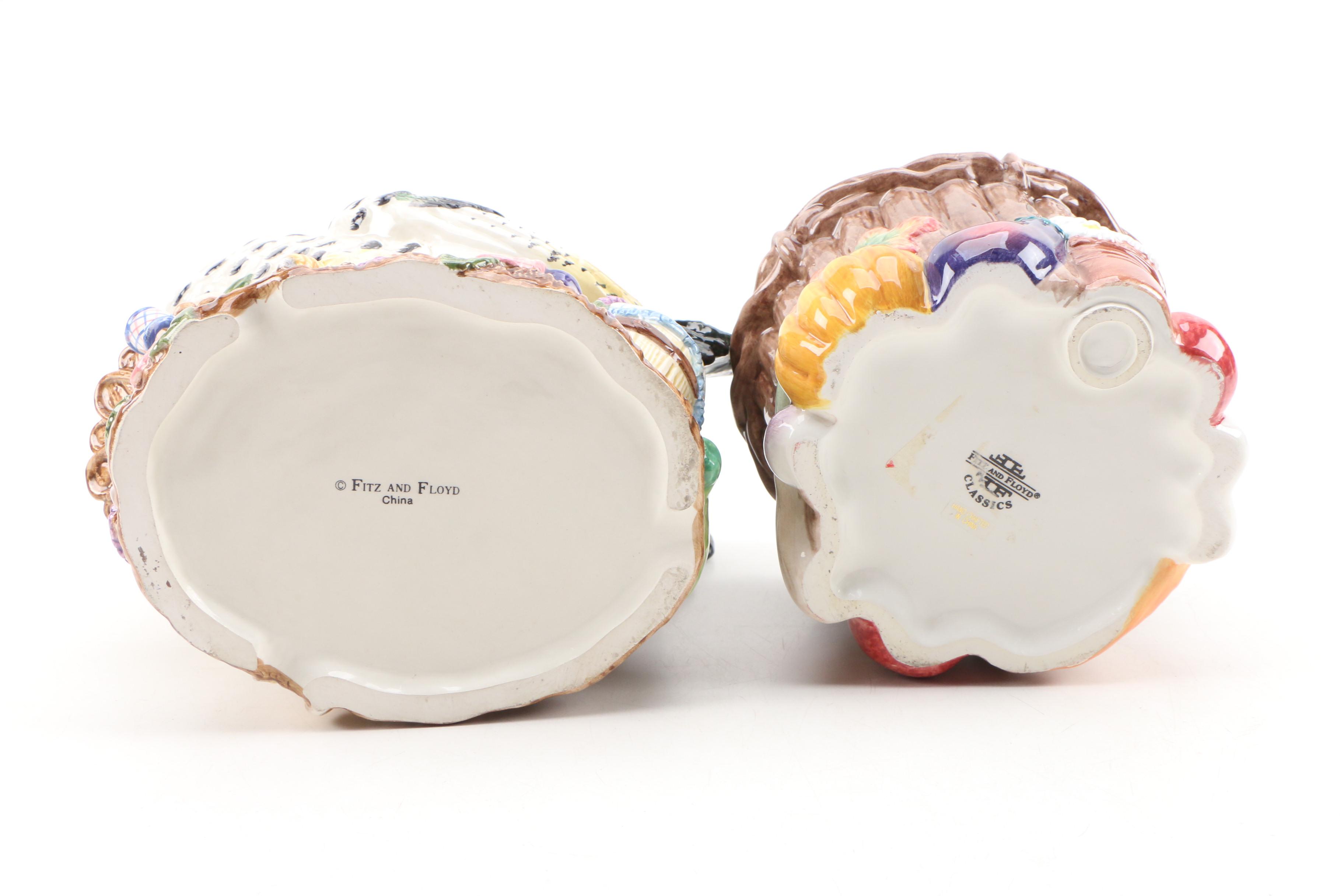 Fitz & Floyd "Countryside" Rooster Cookie Jar and "Coq Du Village" Canister