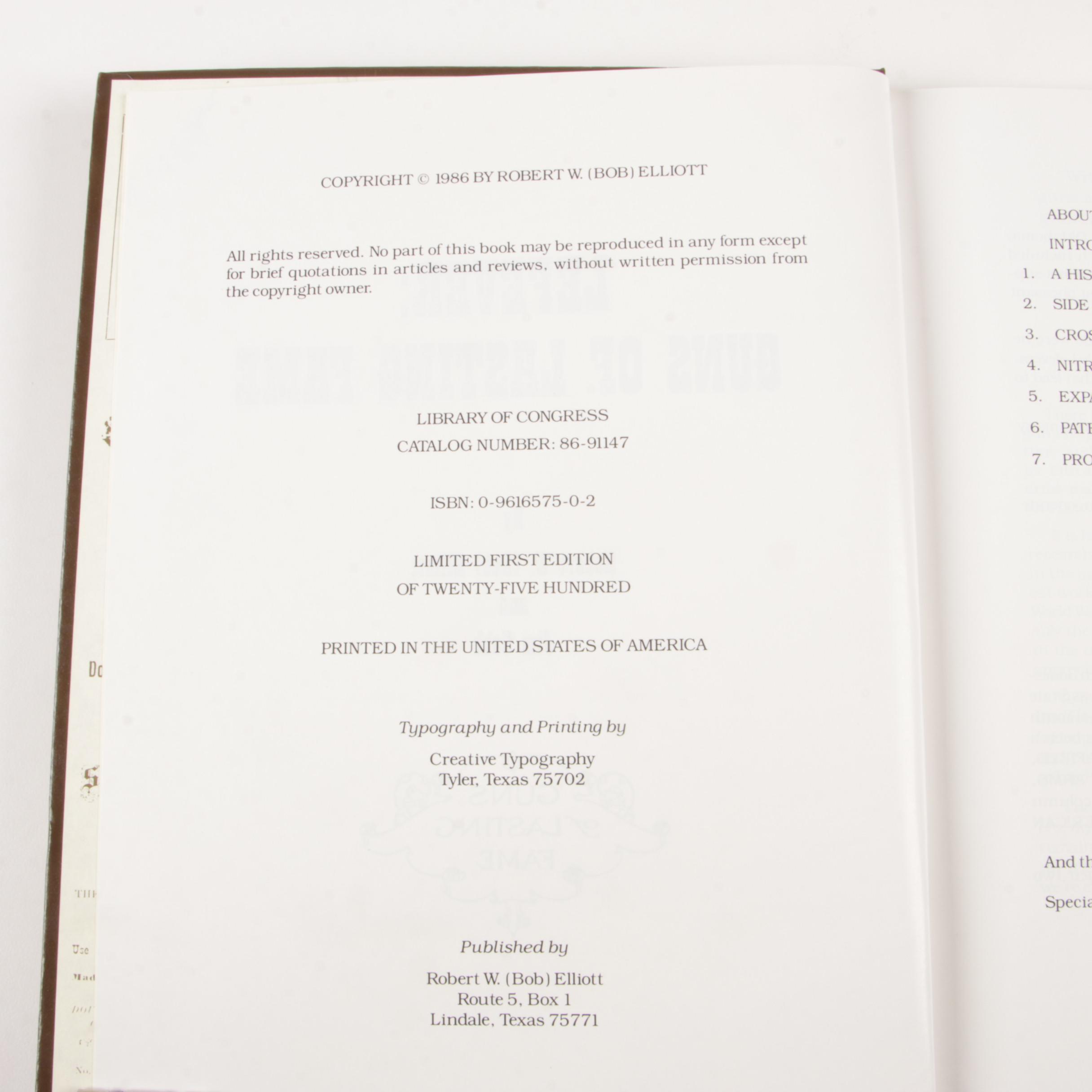 Signed "Uncle Dan Lefever", "Guns of Lasting Fame" with Additional Firearm Books