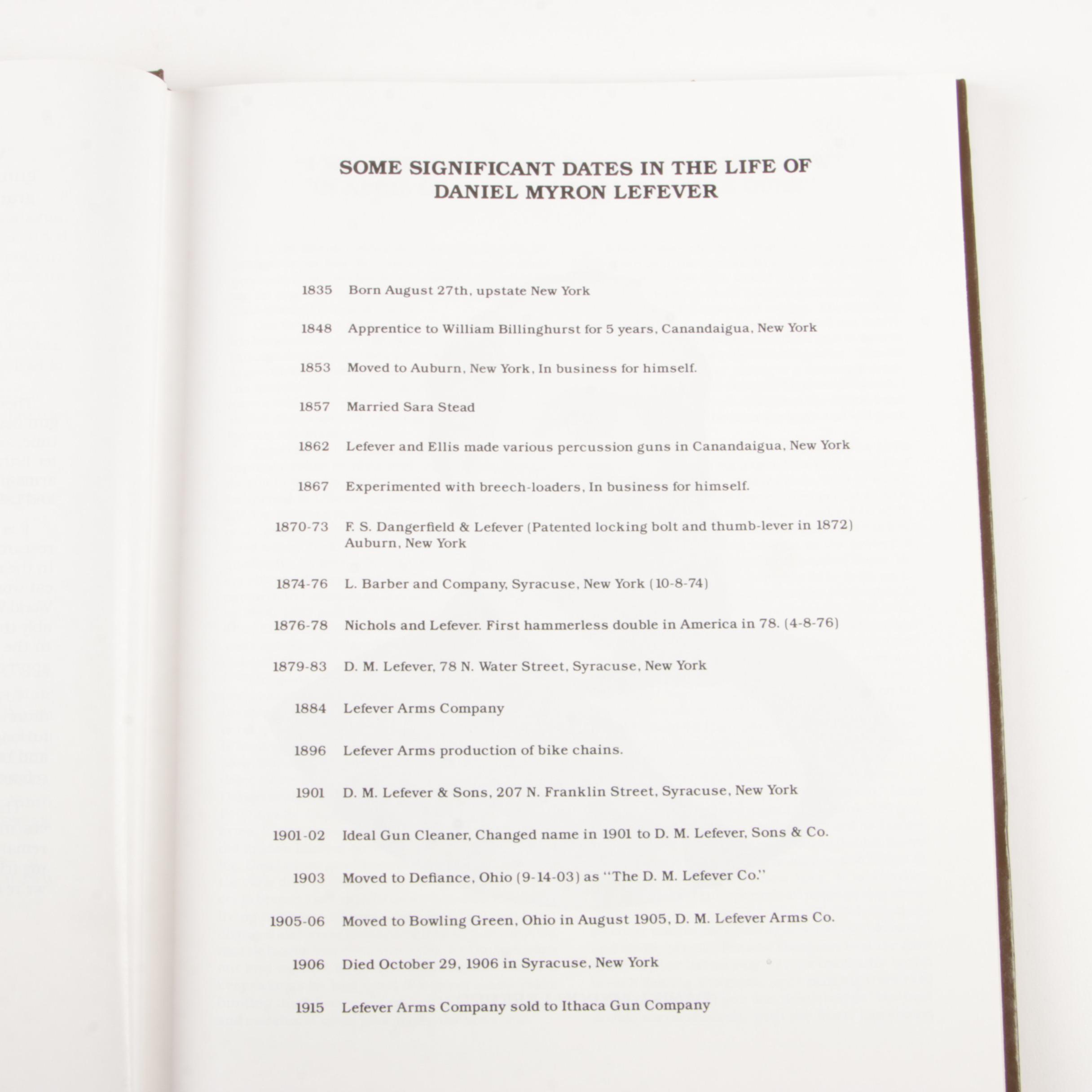 Signed "Uncle Dan Lefever", "Guns of Lasting Fame" with Additional Firearm Books