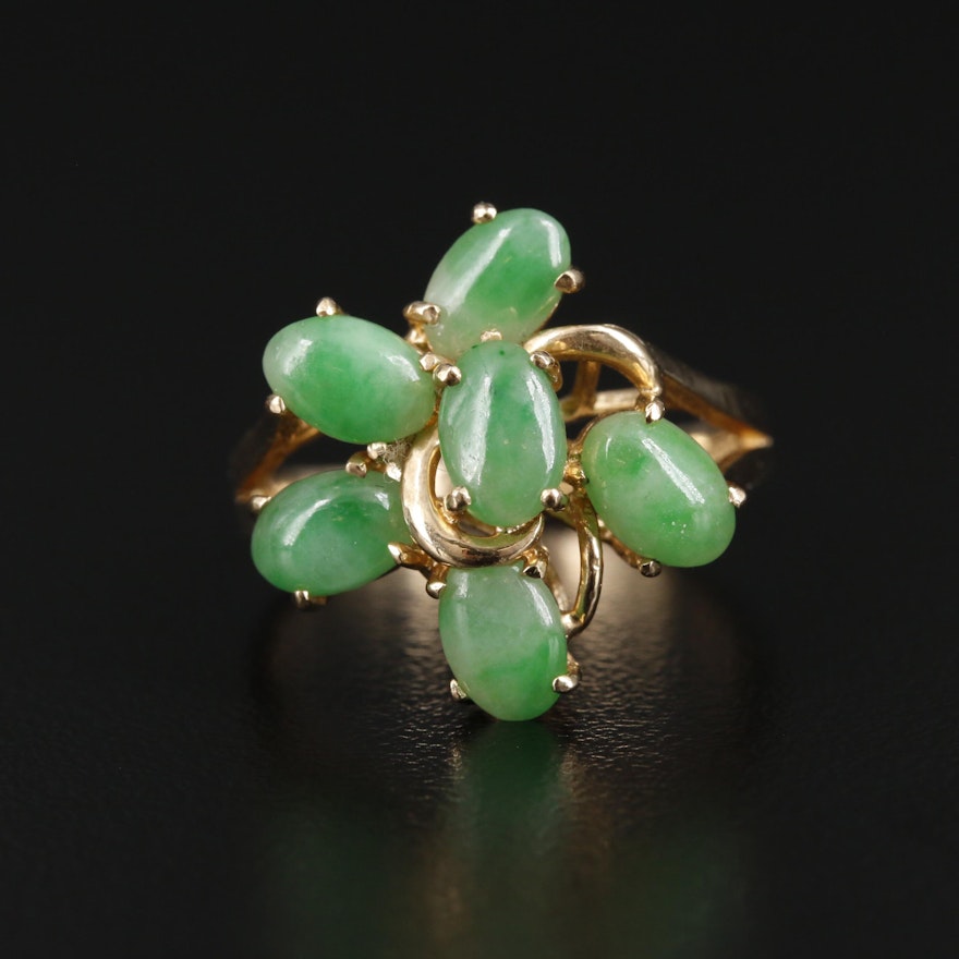 14K Yellow Gold Jadeite Ring