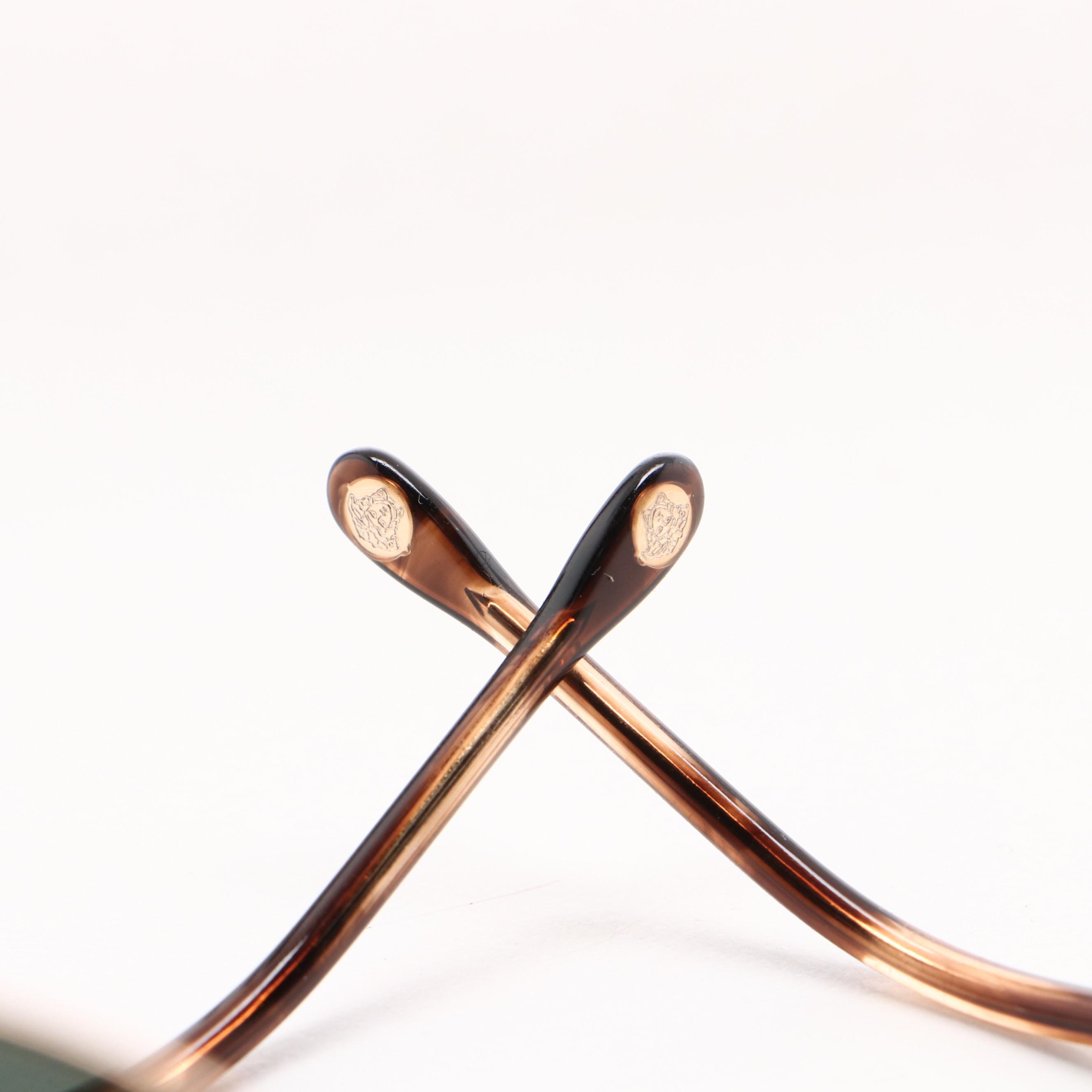 Versace 2124 Mirrored Medusa Lens Aviator Sunglasses