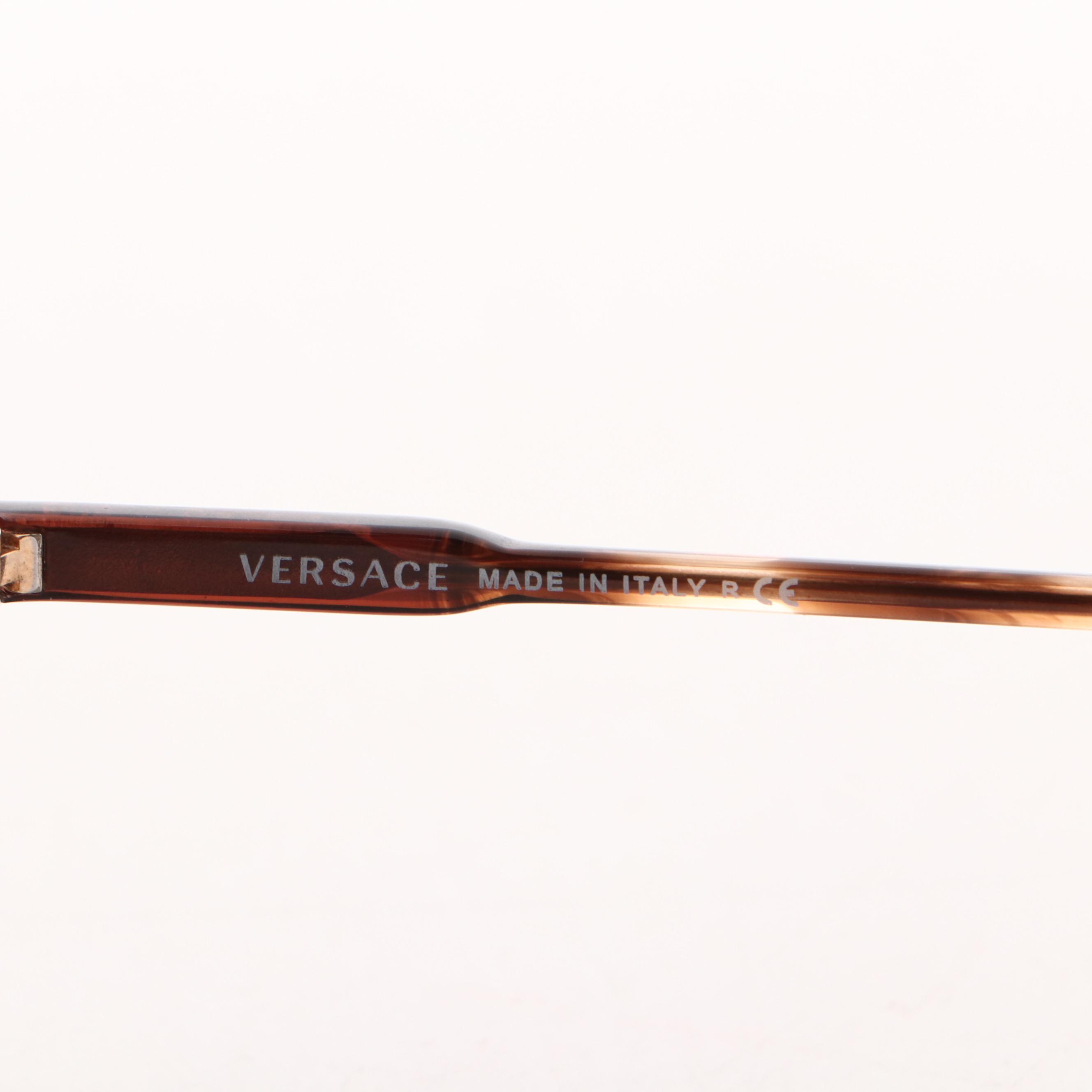 Versace 2124 Mirrored Medusa Lens Aviator Sunglasses